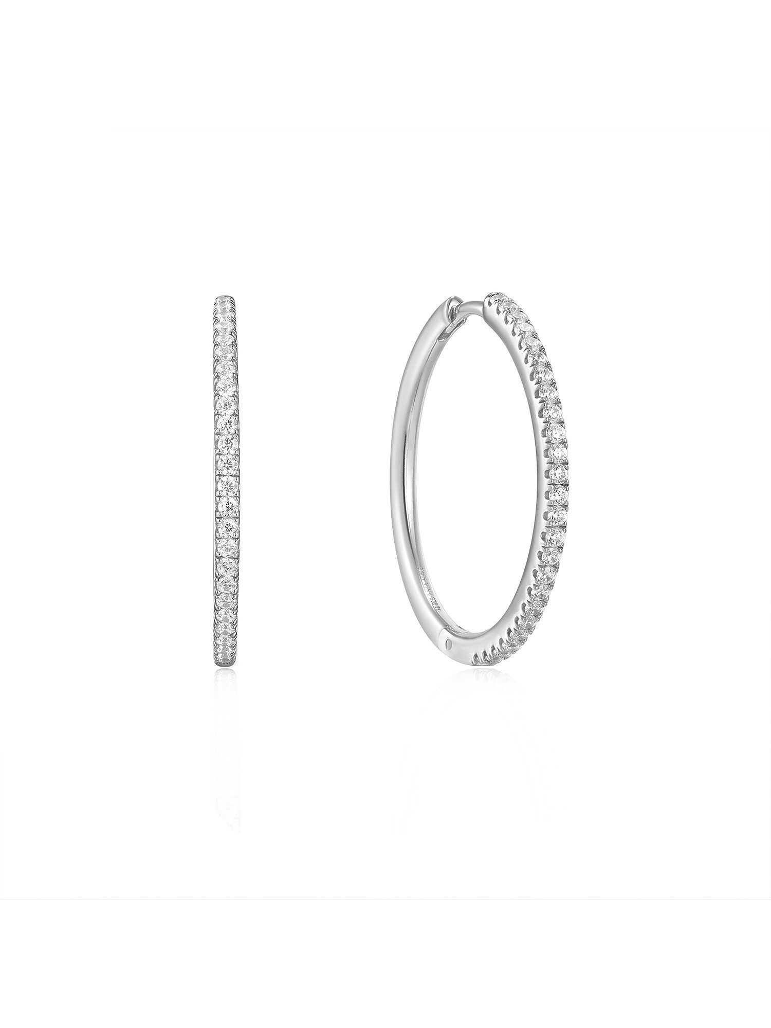 Ania Haie Paar Creolen Ania Haie Damen-Creolen 925er Silber Zirkonia (Paar), Glam Rock