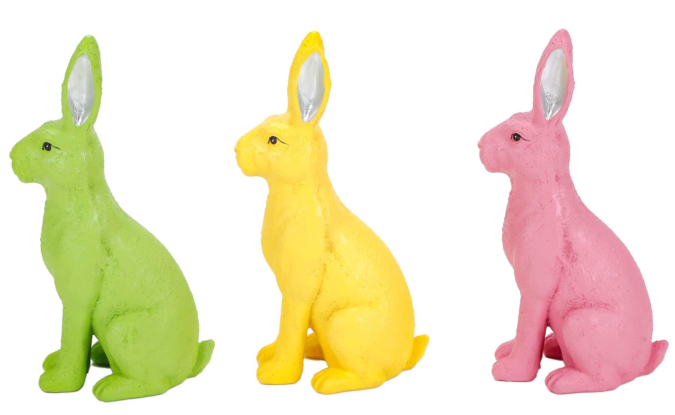 Bubble-Store Osterhase Hase (Oster Deko Figur, 3 St., Osterhasen aus Kunstharz), Dekohasen, 3 Osterhasen, Hasenfigur, Hase Dekofigur, Osterdeko
