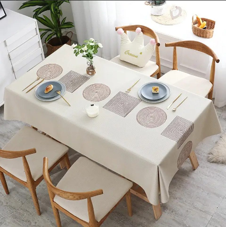 Coonoor Tischdecke PVC Tischdecke, nordischer Stil,Rechteckige Tischdecke, extra dick, Schützt den Tisch vor Wasser- und Ölflecken