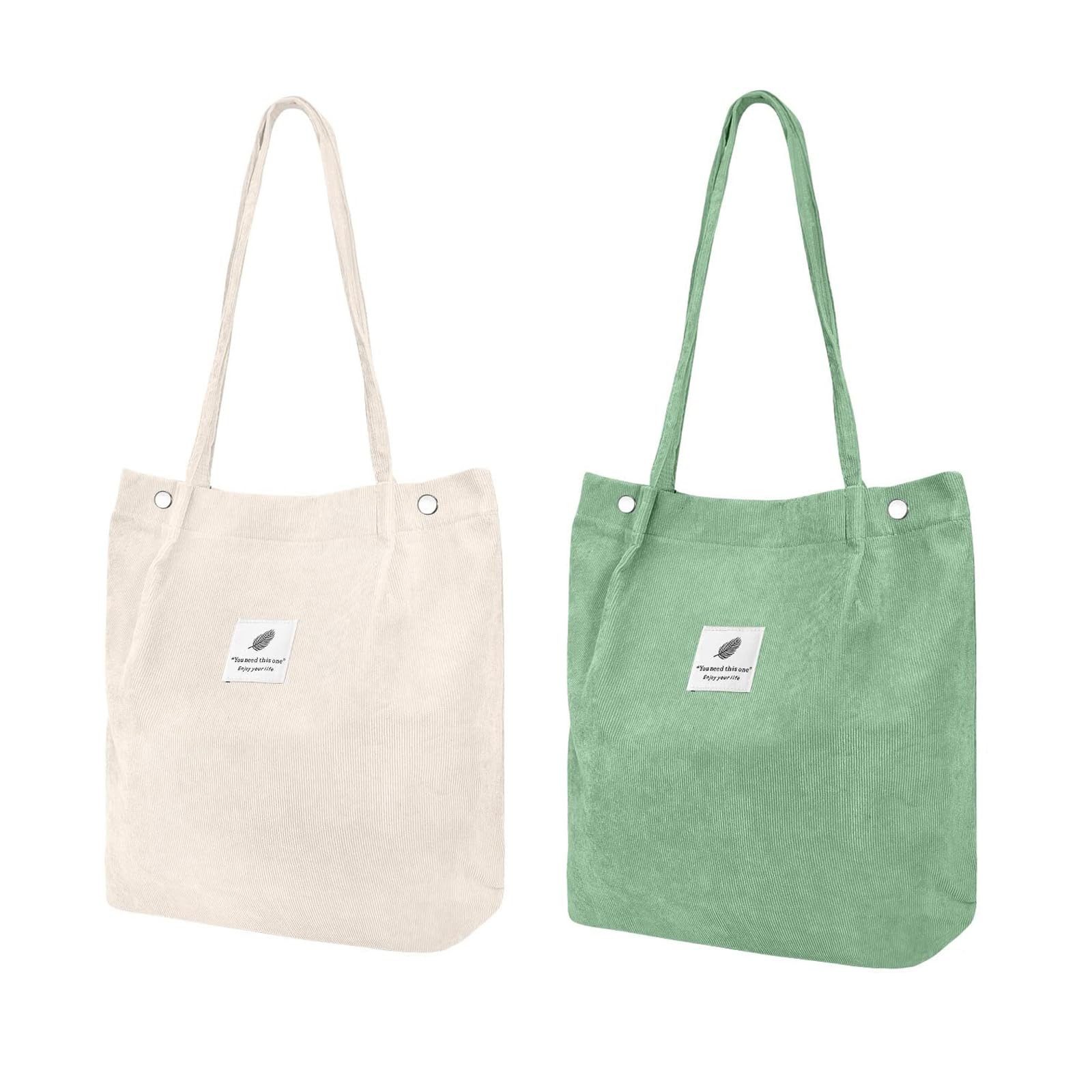 Schultertasche 2 Stück Groß Umhängetasche Damen Cord Tasche Schultertasche