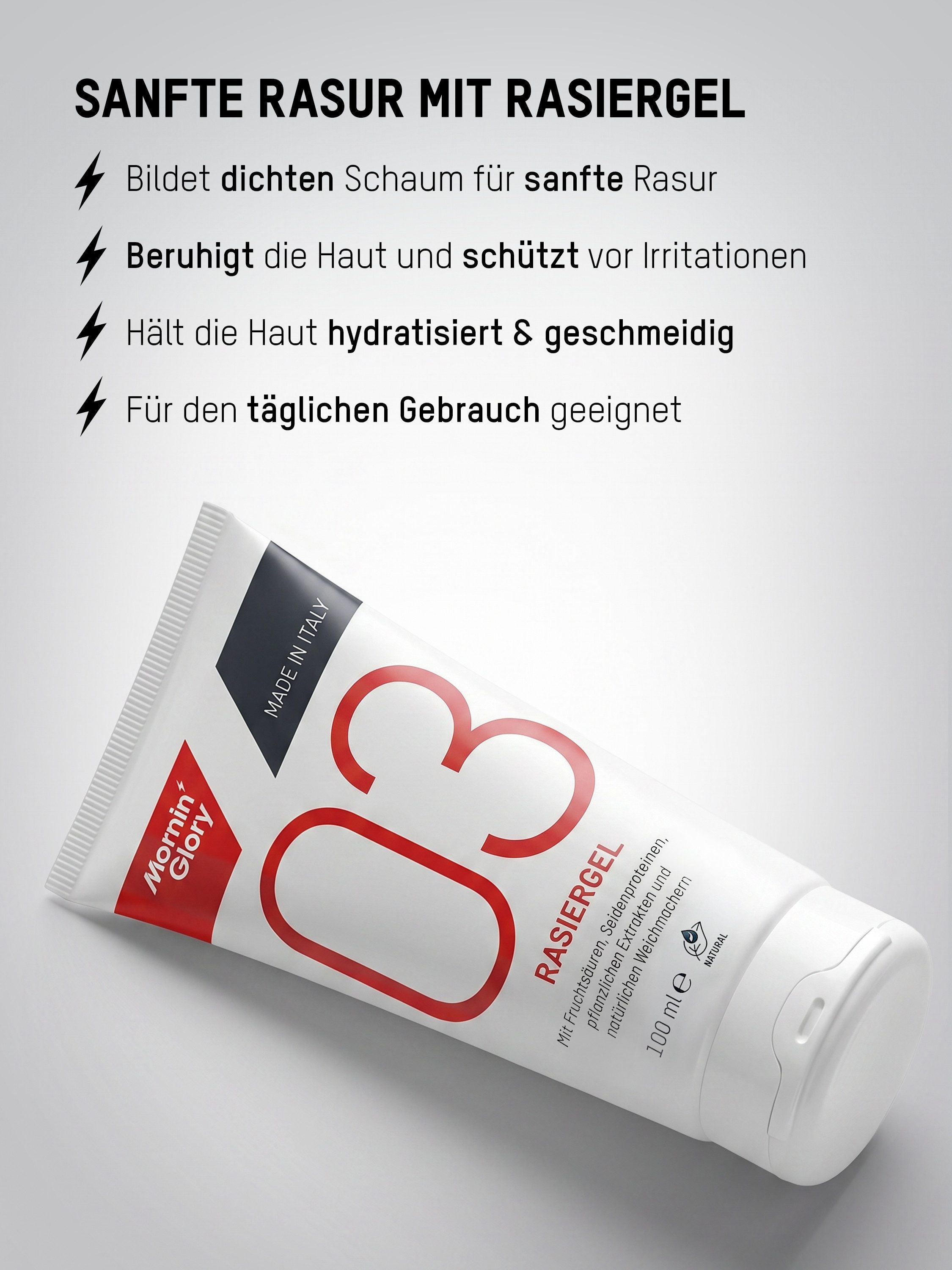 Mornin`Glory Rasiergel Rasiergel 03: Hautschutz & Präzision - Profiqualität, 1-tlg.