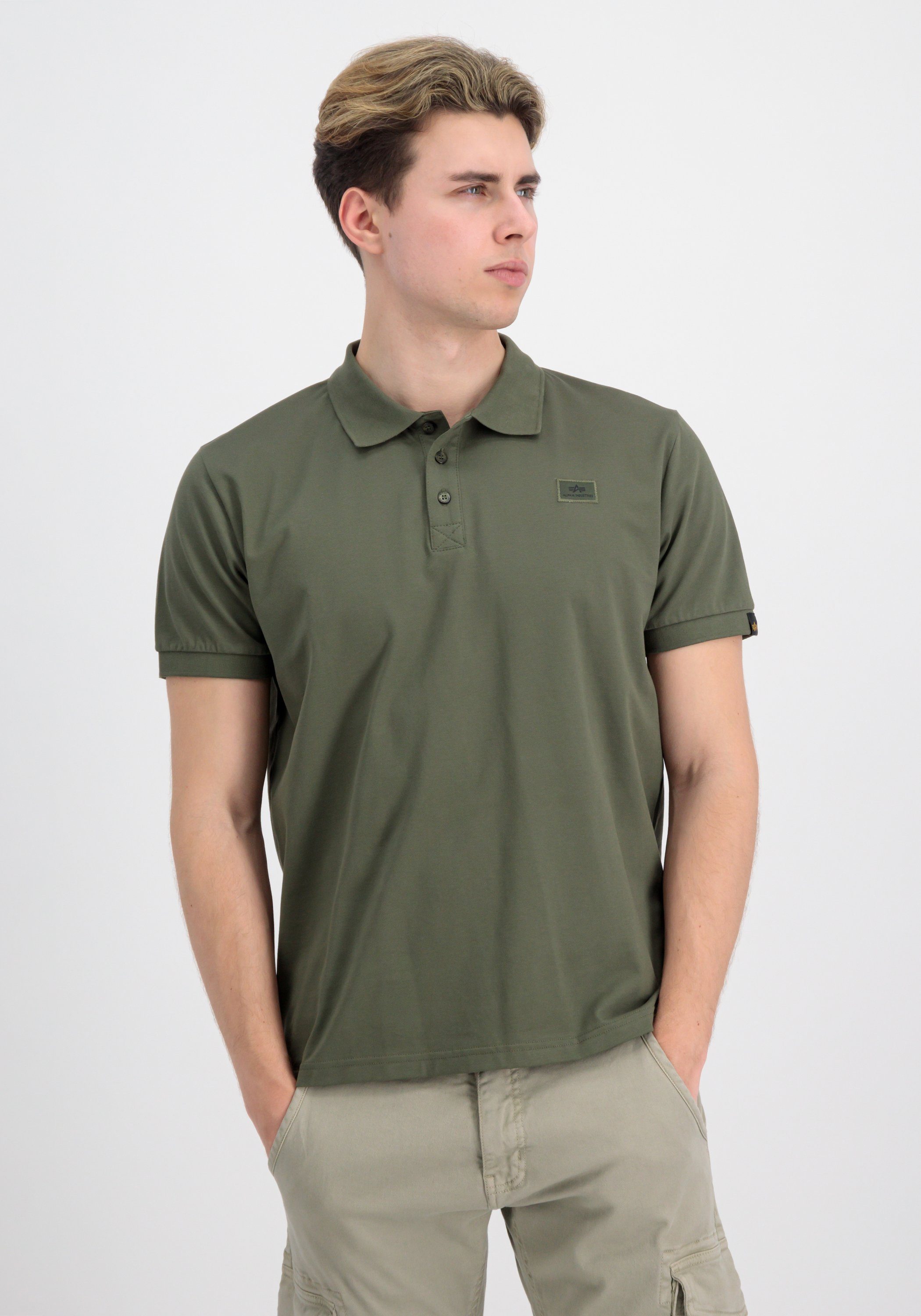 Polo Shirts green Alpha Industries X-Fit Industries Men dark Polo - Alpha Poloshirt