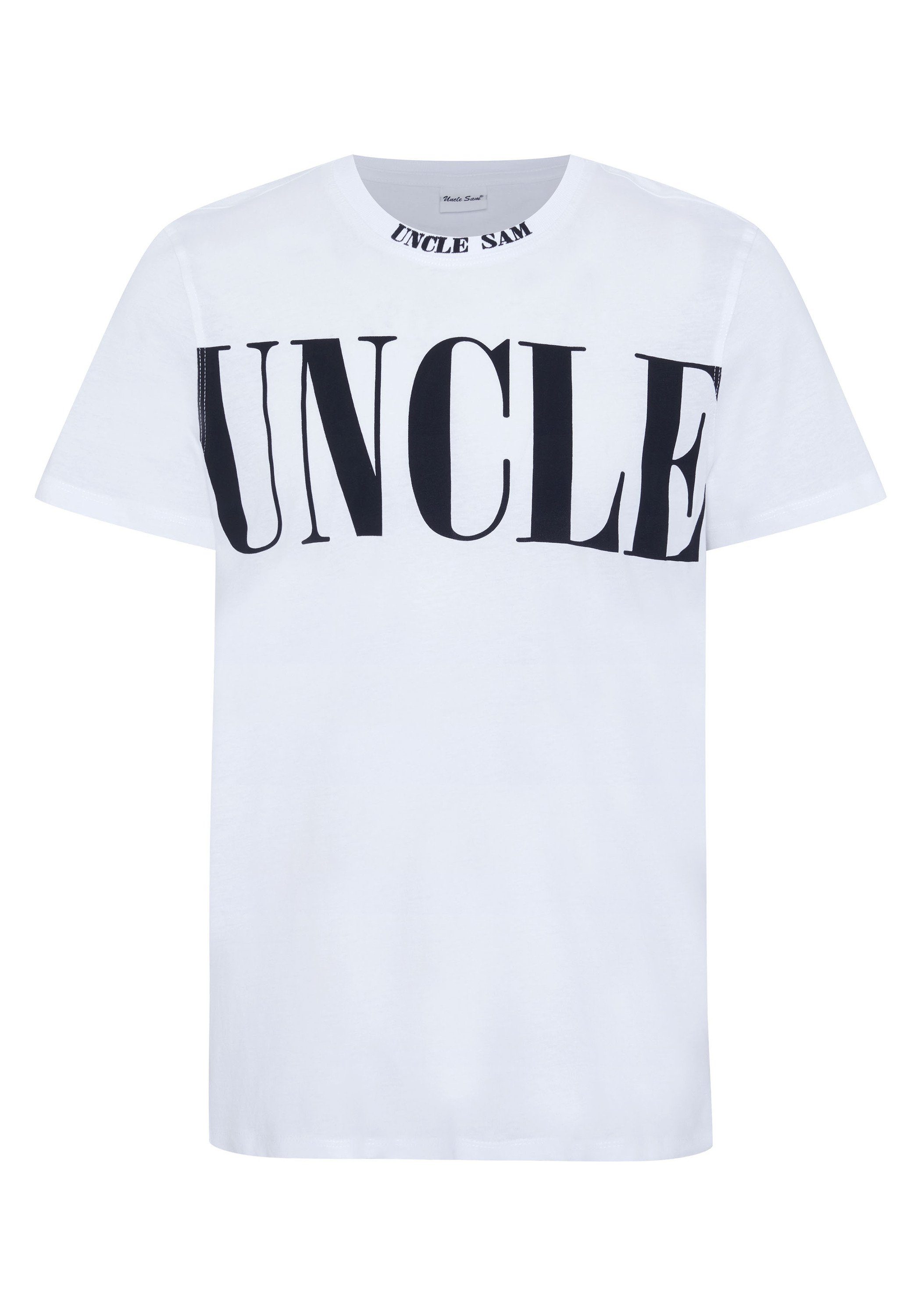 Uncle Sam Print-Shirt mit Logo Print 11-0601 Bright White