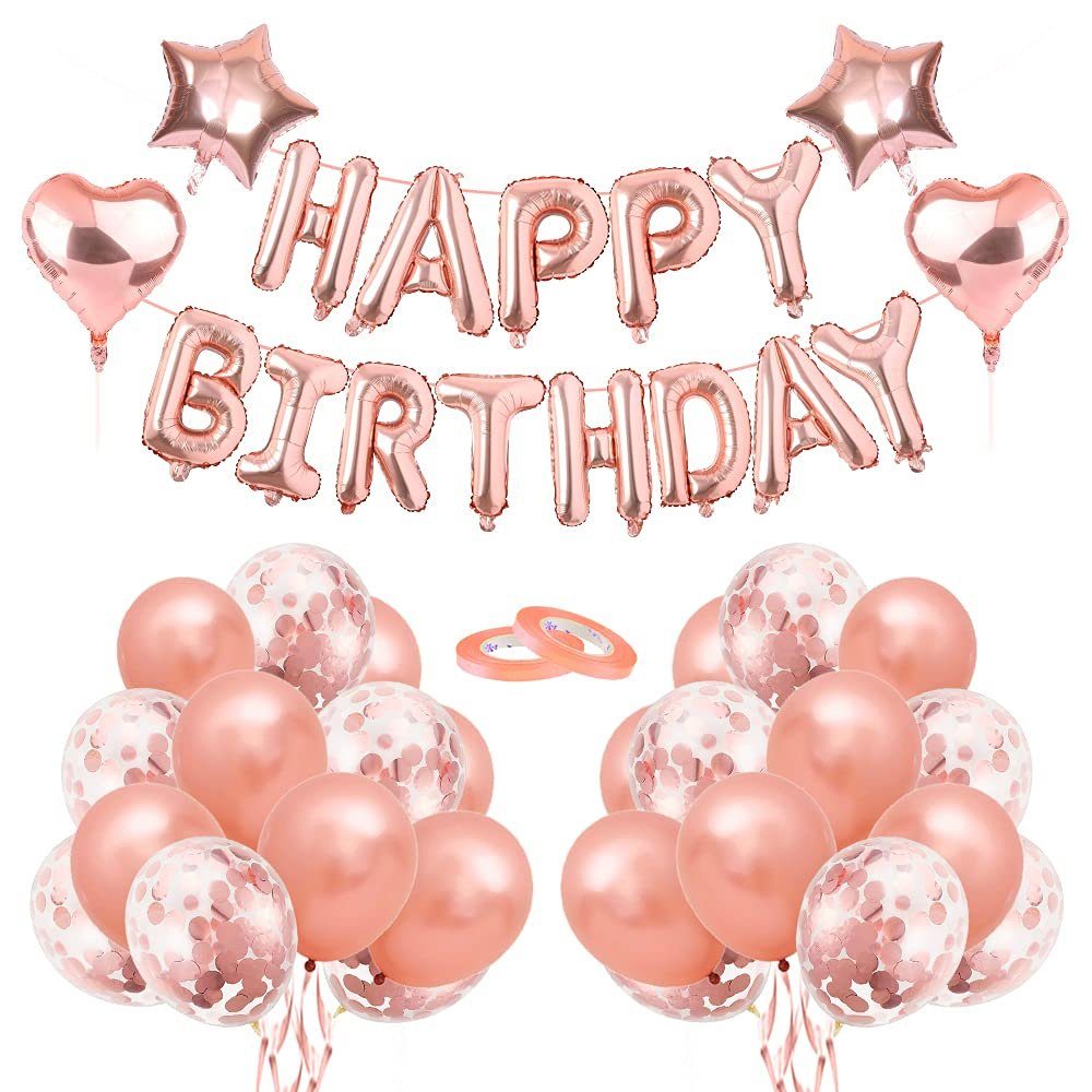 80 Stück Luftballons Geburtstag Set,Geburtstagsdeko Grün Weiß Gold mit Happy Birthday Deko,luftballon girlande als Party Deko.
