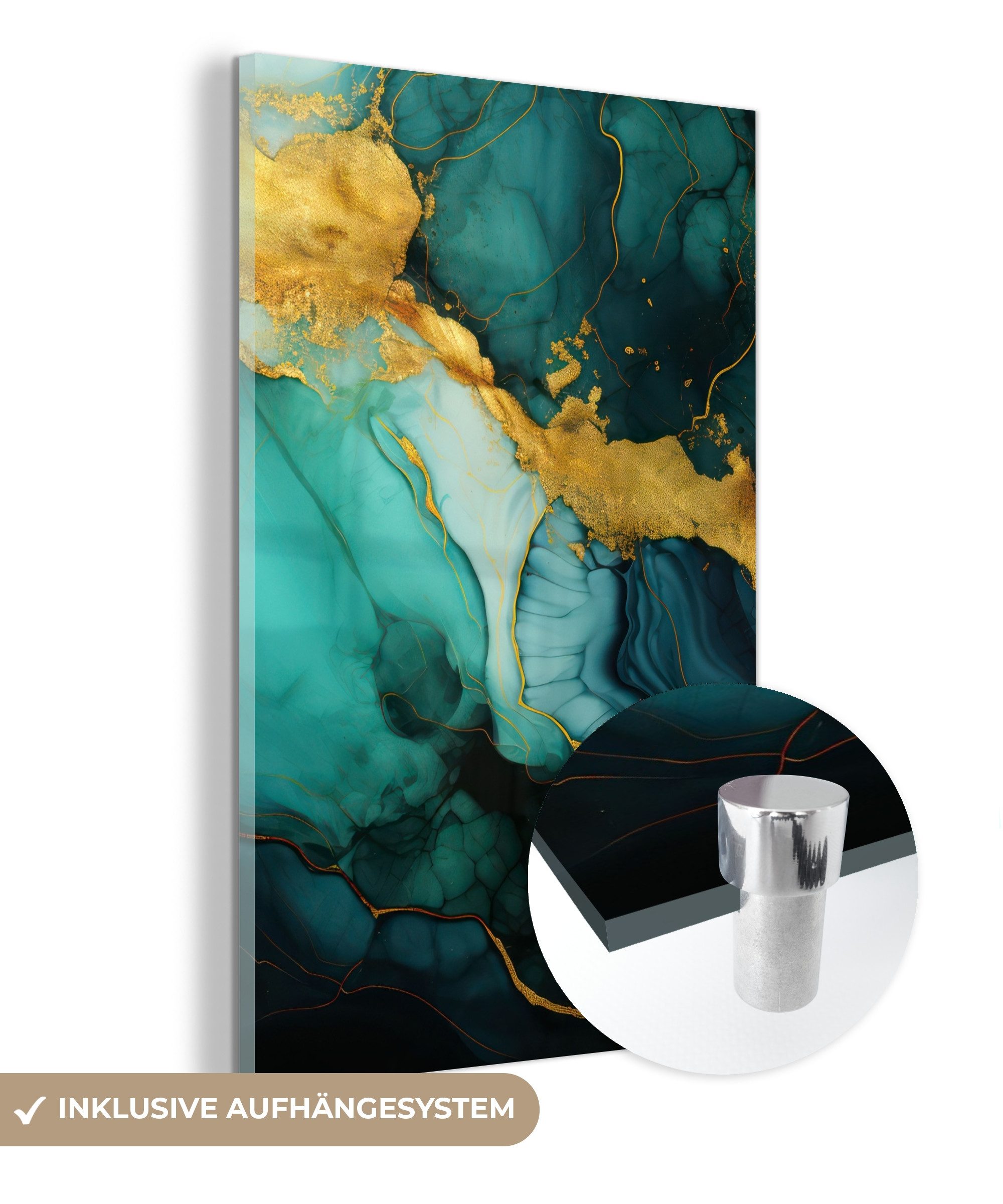 MuchoWow Acrylglasbild Marmor - Gold - günstig online kaufen