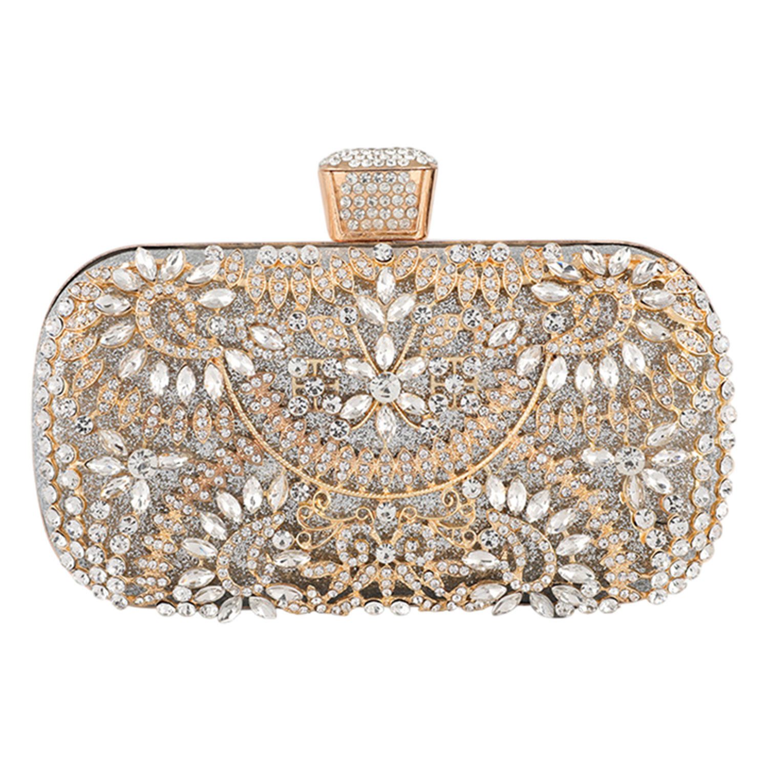 Abendtasche Elegante Damen Clutch Glitzer Abendtasche mit Strass