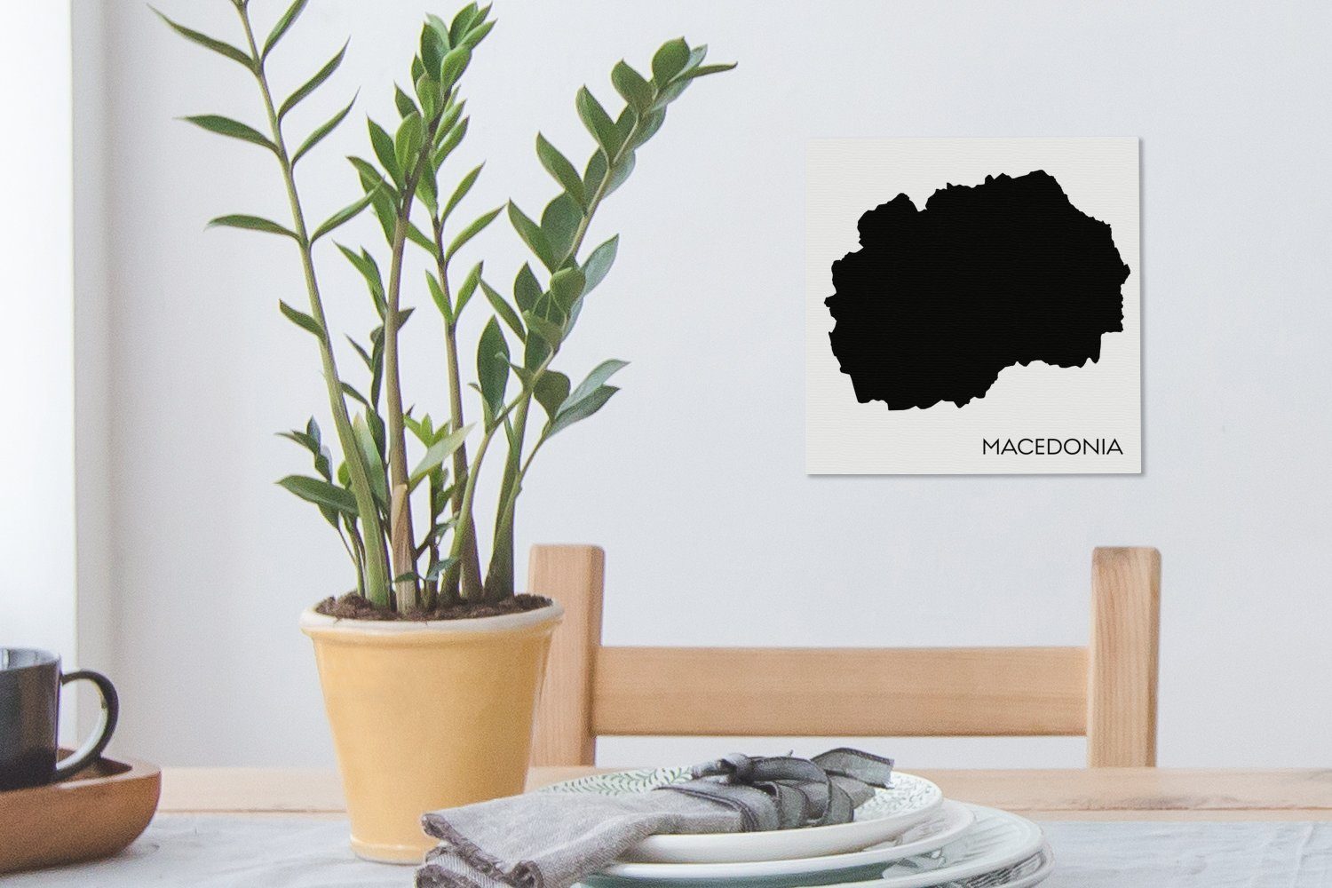 (1 Bilder Nordmazedonien, Leinwand Schlafzimmer Schwarz-Weiß-Abbildung von St), Wohnzimmer Leinwandbild für OneMillionCanvasses®
