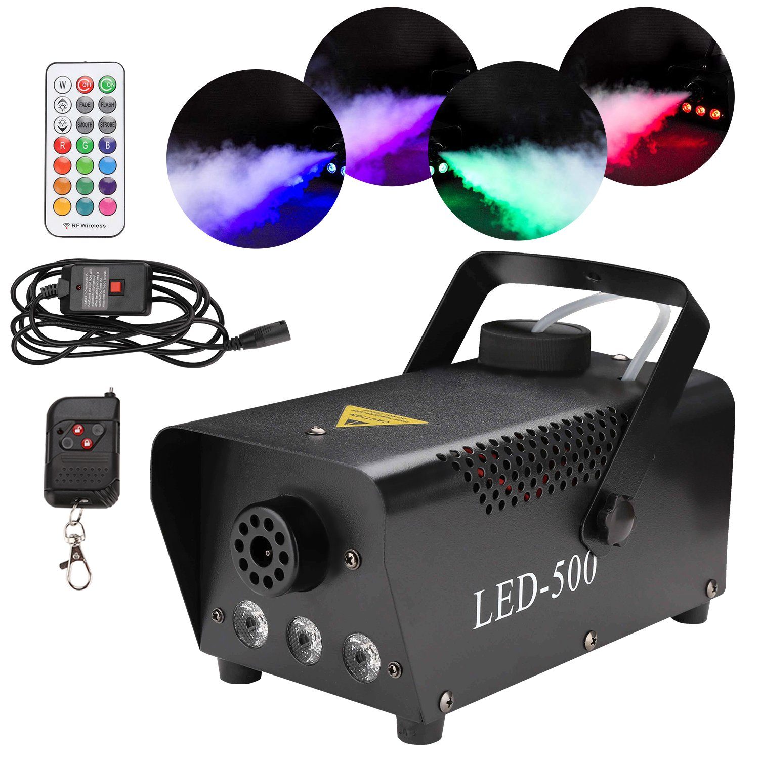Gimisgu LED Discolicht Nebelmaschine Rauchmaschine RGB 500W Bodennebelmaschine Dunstnebel LED