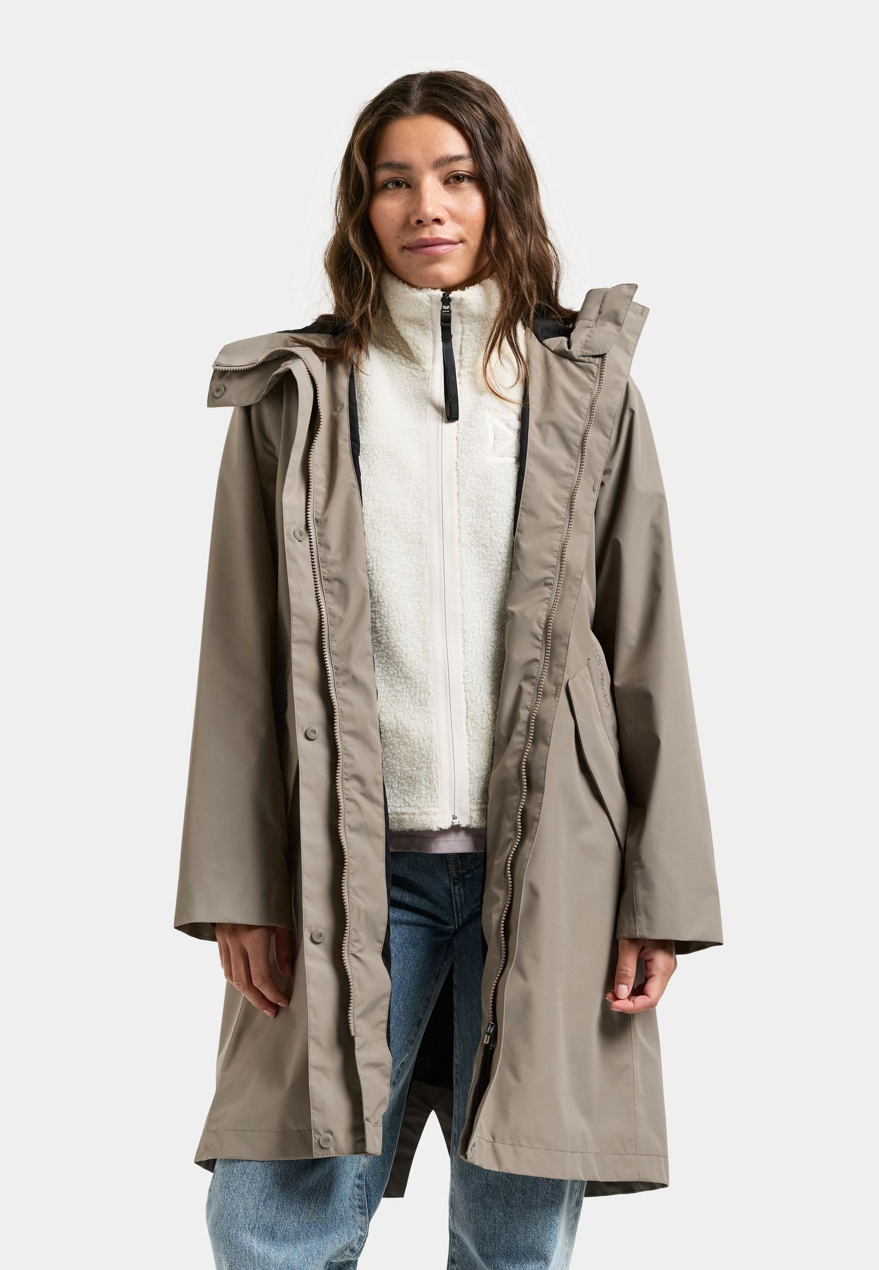 Didriksons Parka Damen Übergangsjacke Mantel Wasserdicht ELINA mit Kapuze mit Taschen