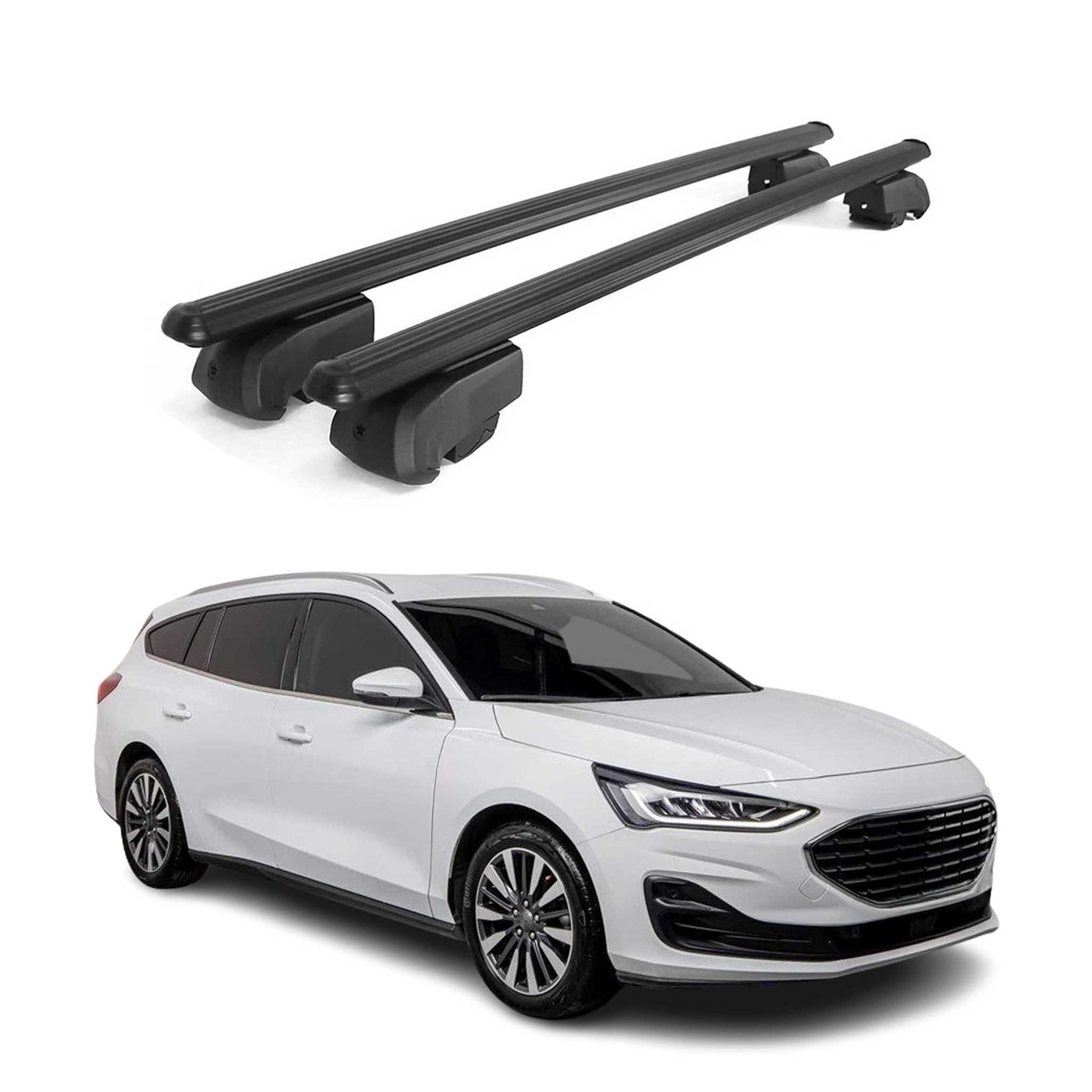 OMAC Dachträger Gepäckträger für Ford Focus Turnier C519 2018-2025 ABE Schwarz 2x (2-St), Wasserbeständig,Abnehmbar,Multifunktional,Leichtgewichtig