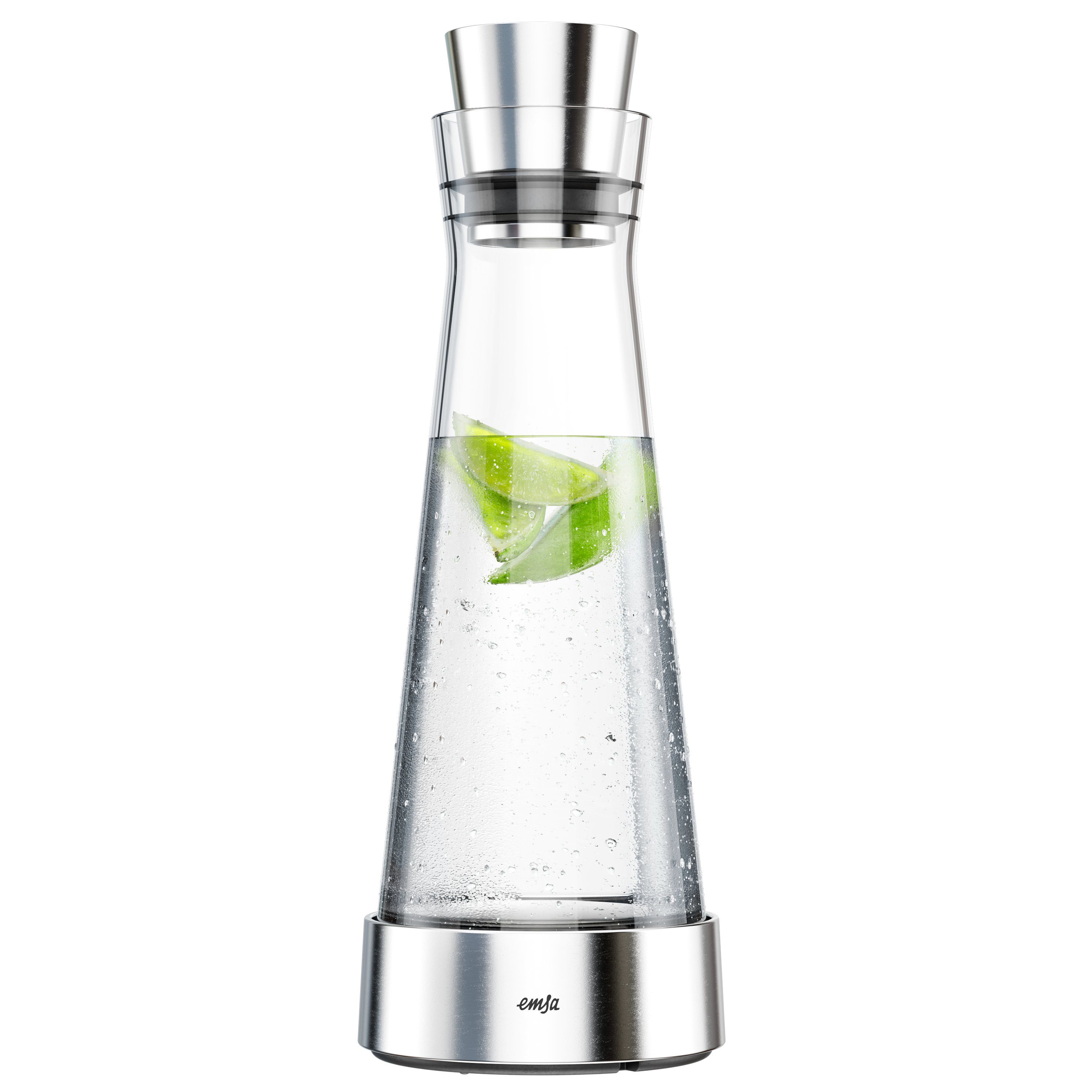 Emsa Müslischale FLOW SLIM Kühlkaraffe, Glas/Edelstahl, 1,0 L NEU