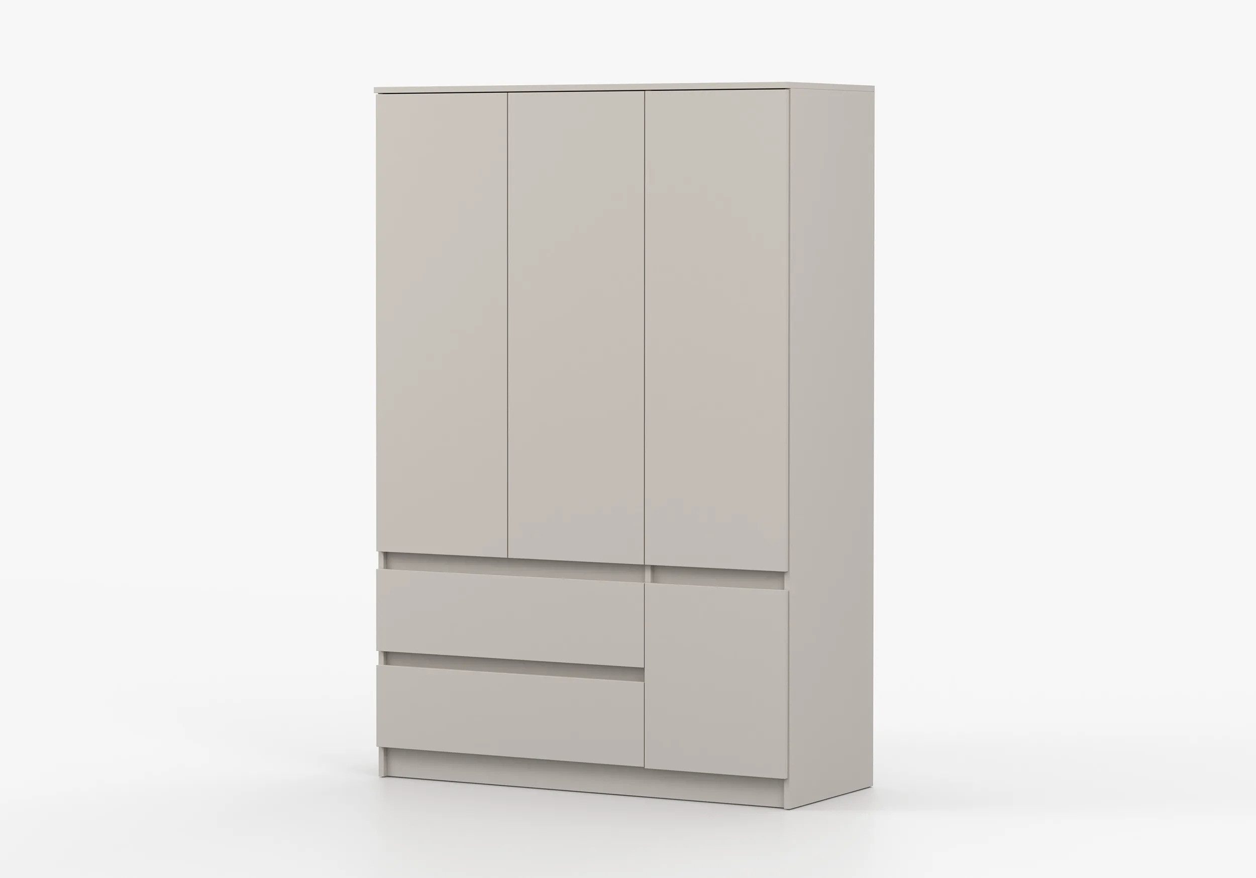 MOEBLO Drehtürenschrank LOSKO 4D2S (Kleiderschrank -120 cm breit, mit 4 Türen, 2 Schubladen, 5 Einlegeböden und Kleiderstange, grifflos) (BxHxT): 120 x 180 x 50 – Bild 3 von 5