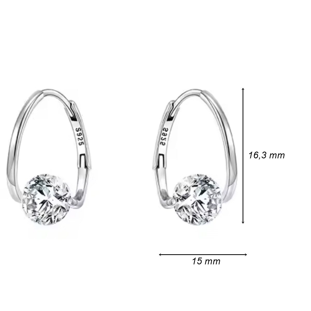 ELLAWIL Paar Creolen Ohrschmuck Damenohrringe Zirkonia Creole Ohrcreolen Gl günstig online kaufen