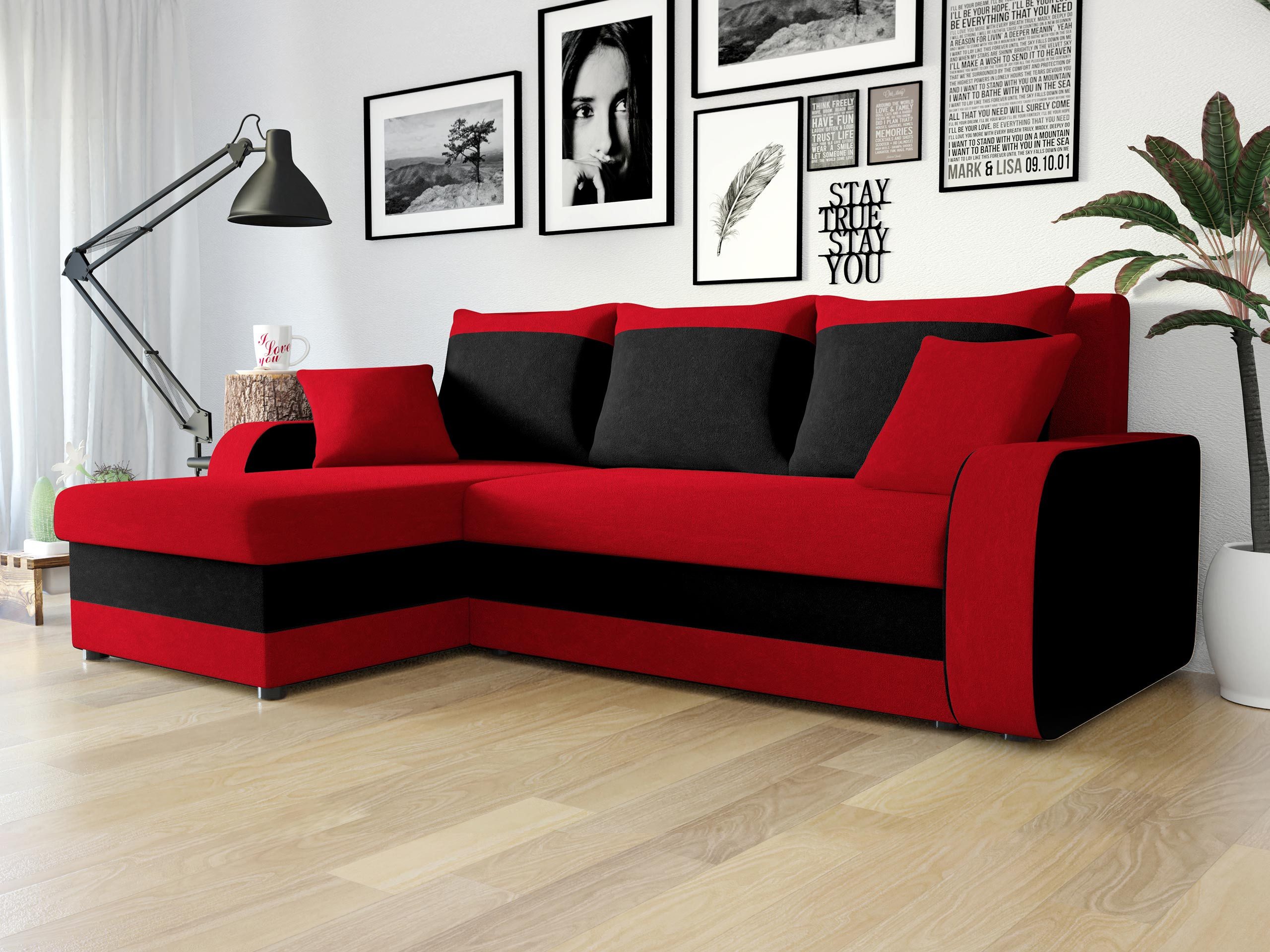 MIRJAN24 Ecksofa Kris, mit Schlaffunktion und zwei Bettkasten, L-Form mit Kissen-Set, L: 238 cm
