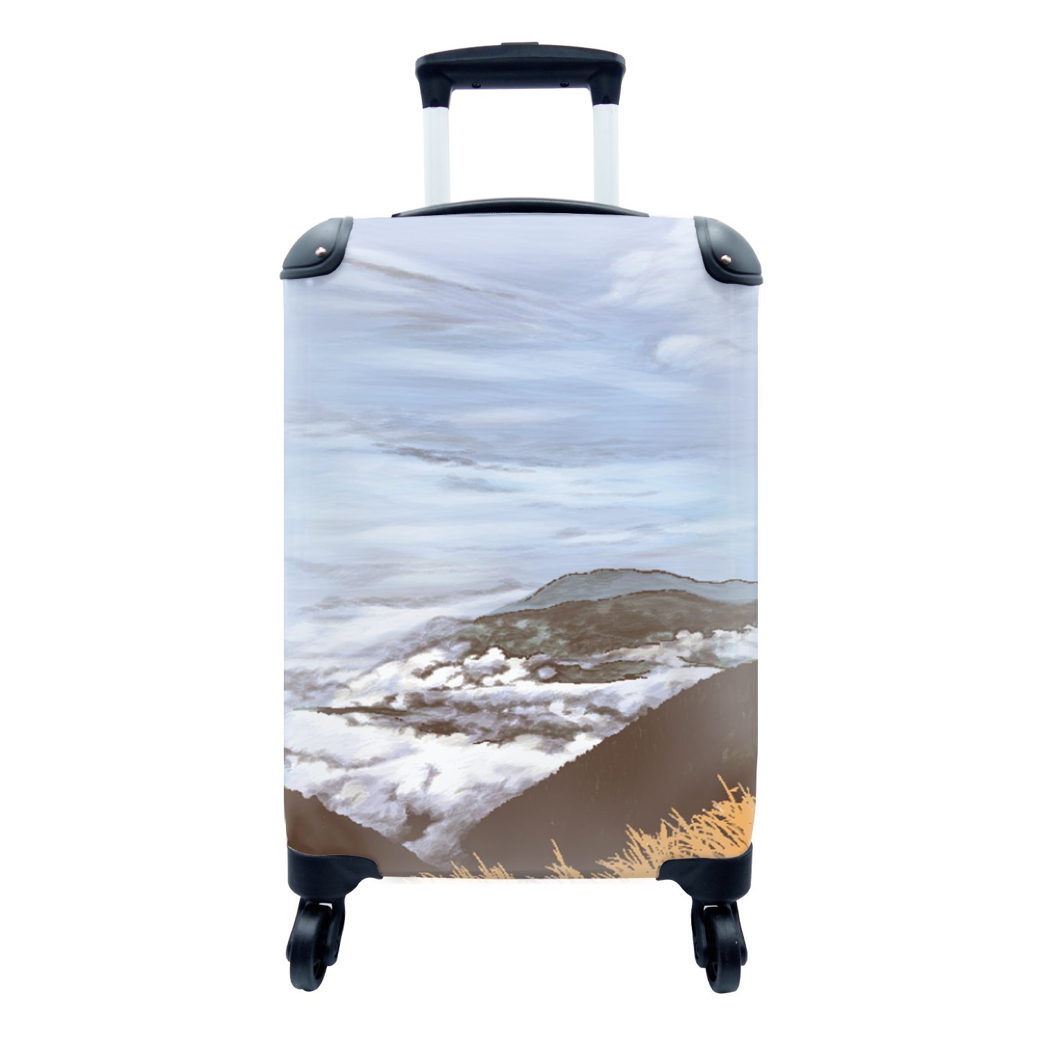 Handgepäckkoffer 4 für Handgepäck Wolken Reisekoffer Reisetasche - MuchoWow Berg Rollen, Ferien, - mit Himmel, rollen, Trolley,