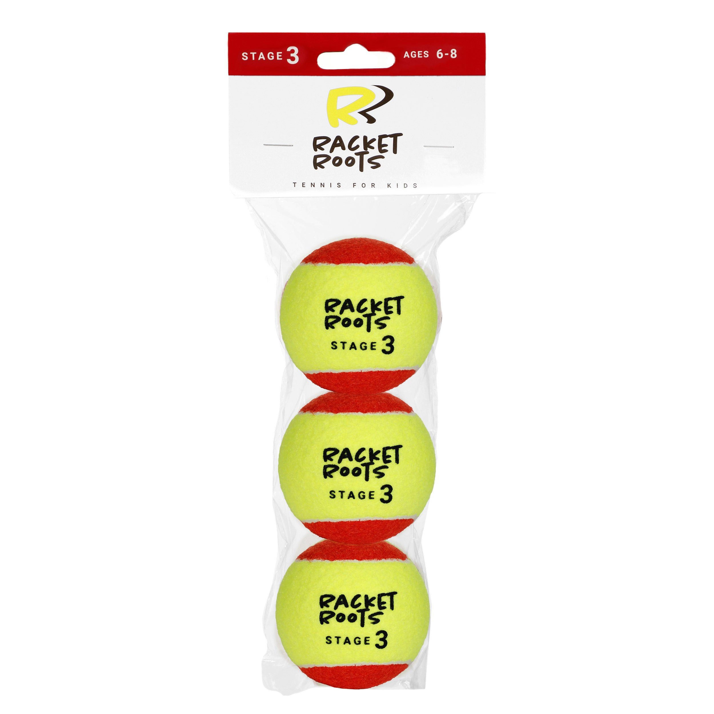 Racket Roots Tennisball RR Stage3 - 3 Tennisbälle - Play and Stay Ball - (3er Beutel)