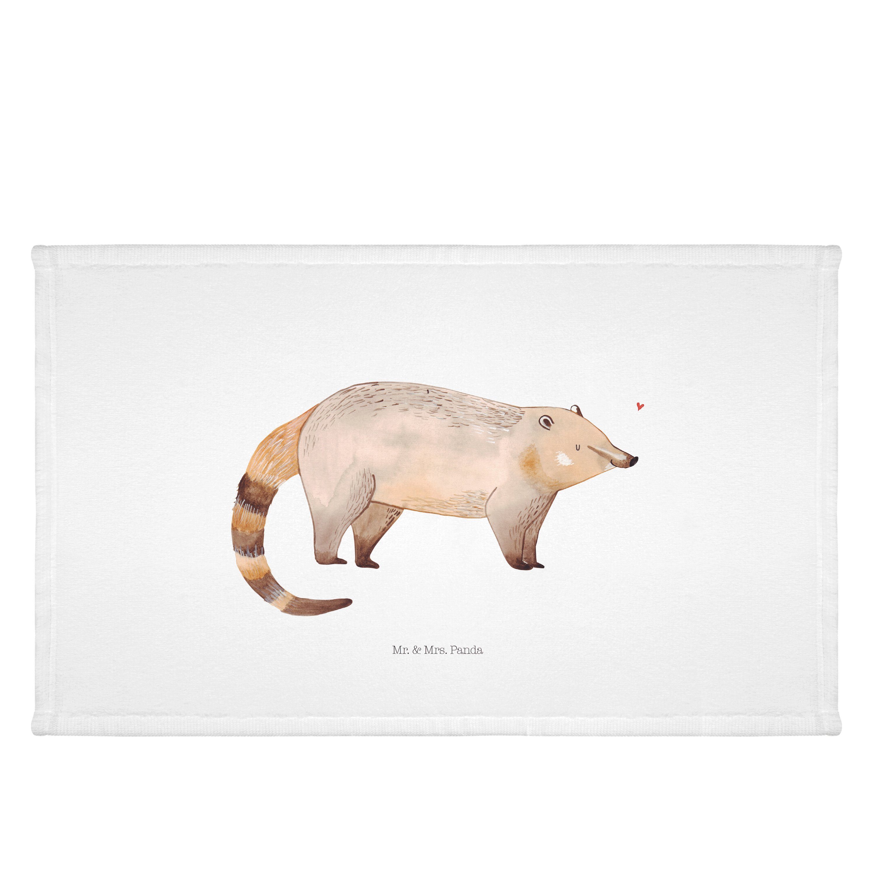Mr. & Mrs. Panda Handtuch Nasenbär - Weiß - Geschenk, Baby, Tiermotive, Handtuch, Handtücher, R, (1-St)
