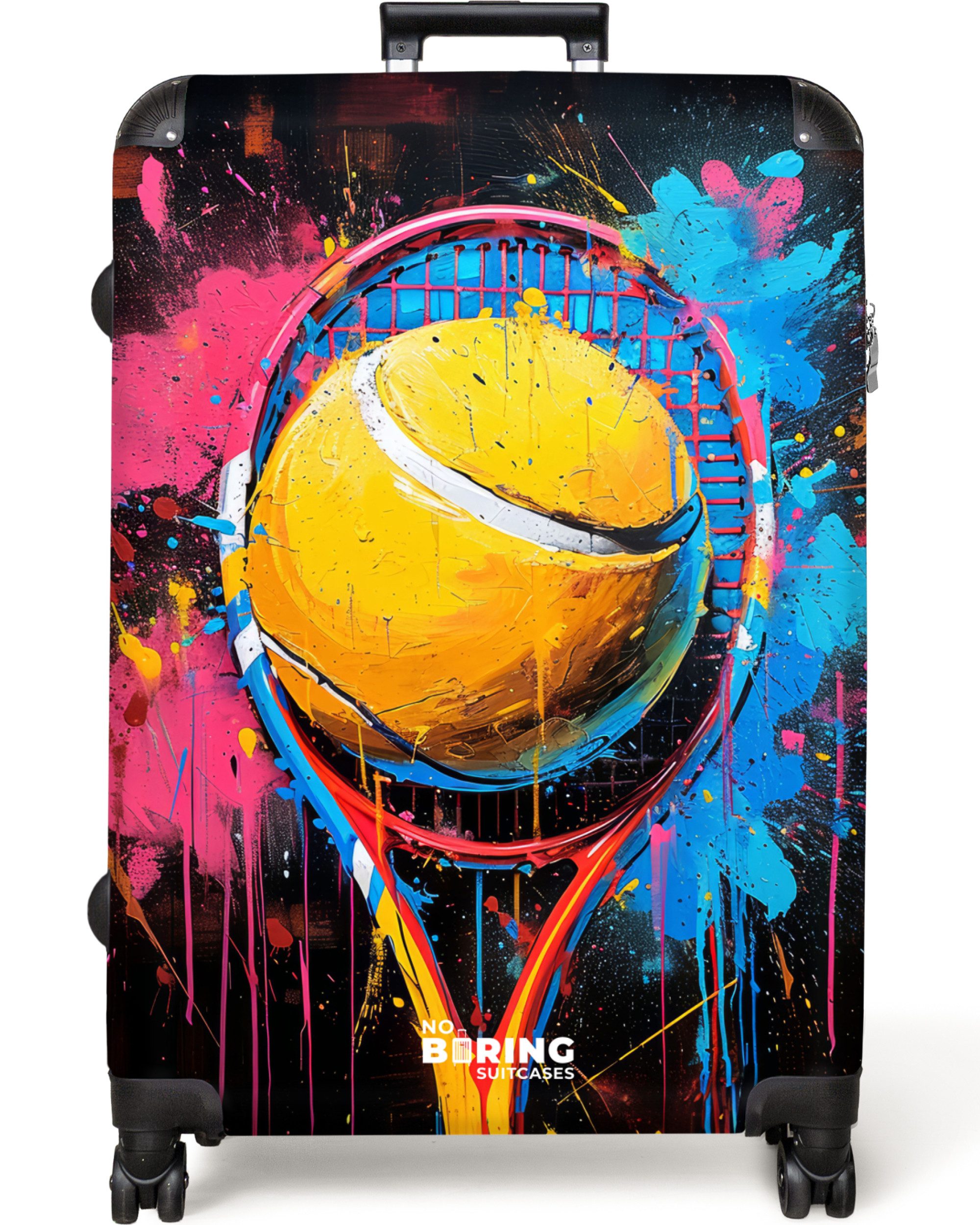 NoBoringSuitcases.com© Hartschalen-Trolley Graffiti-Tennisschläger mit Ball günstig online kaufen