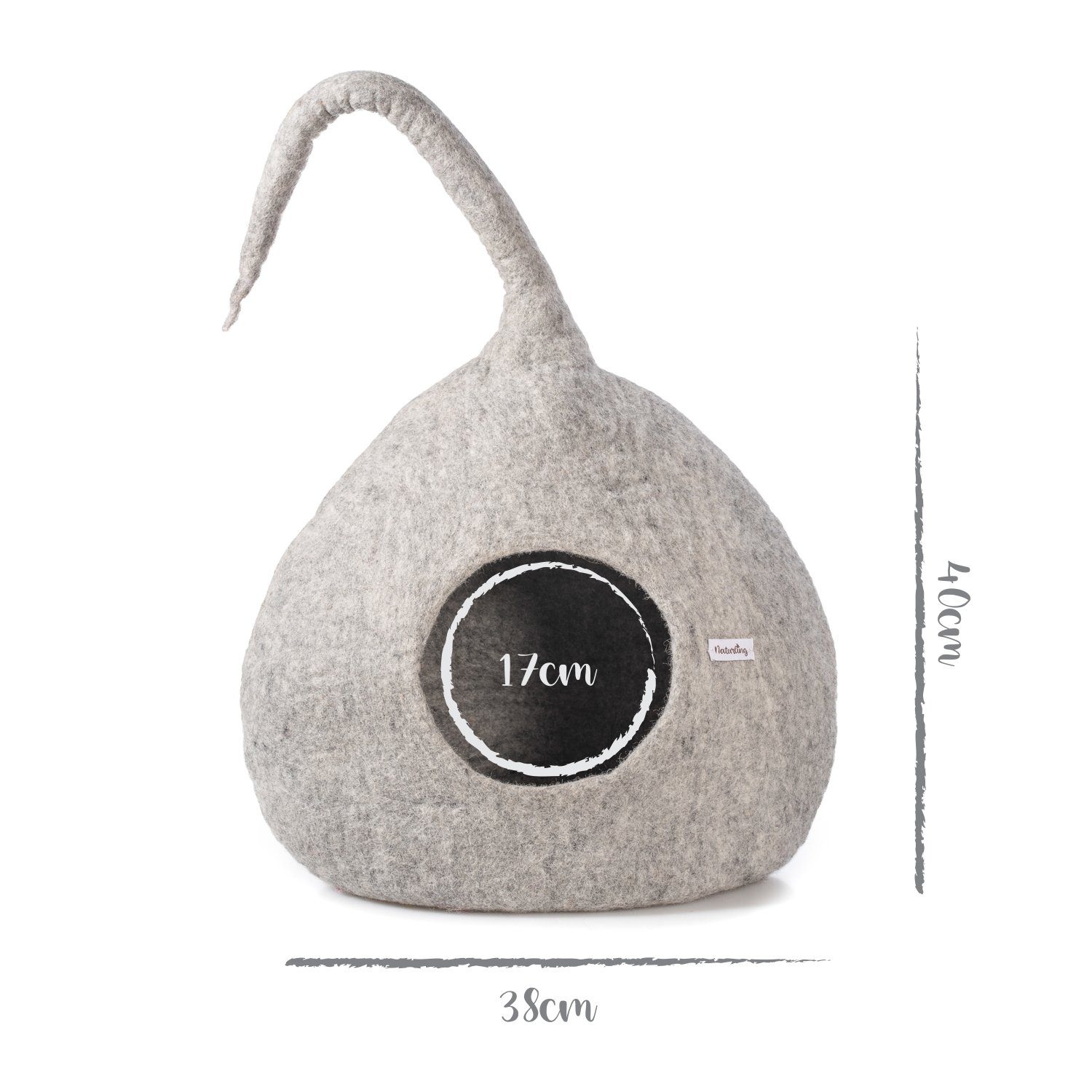 naturling Tierhöhle Filz Katzenhöhle aus 100% Wolle, Katzen lieben die Höhle