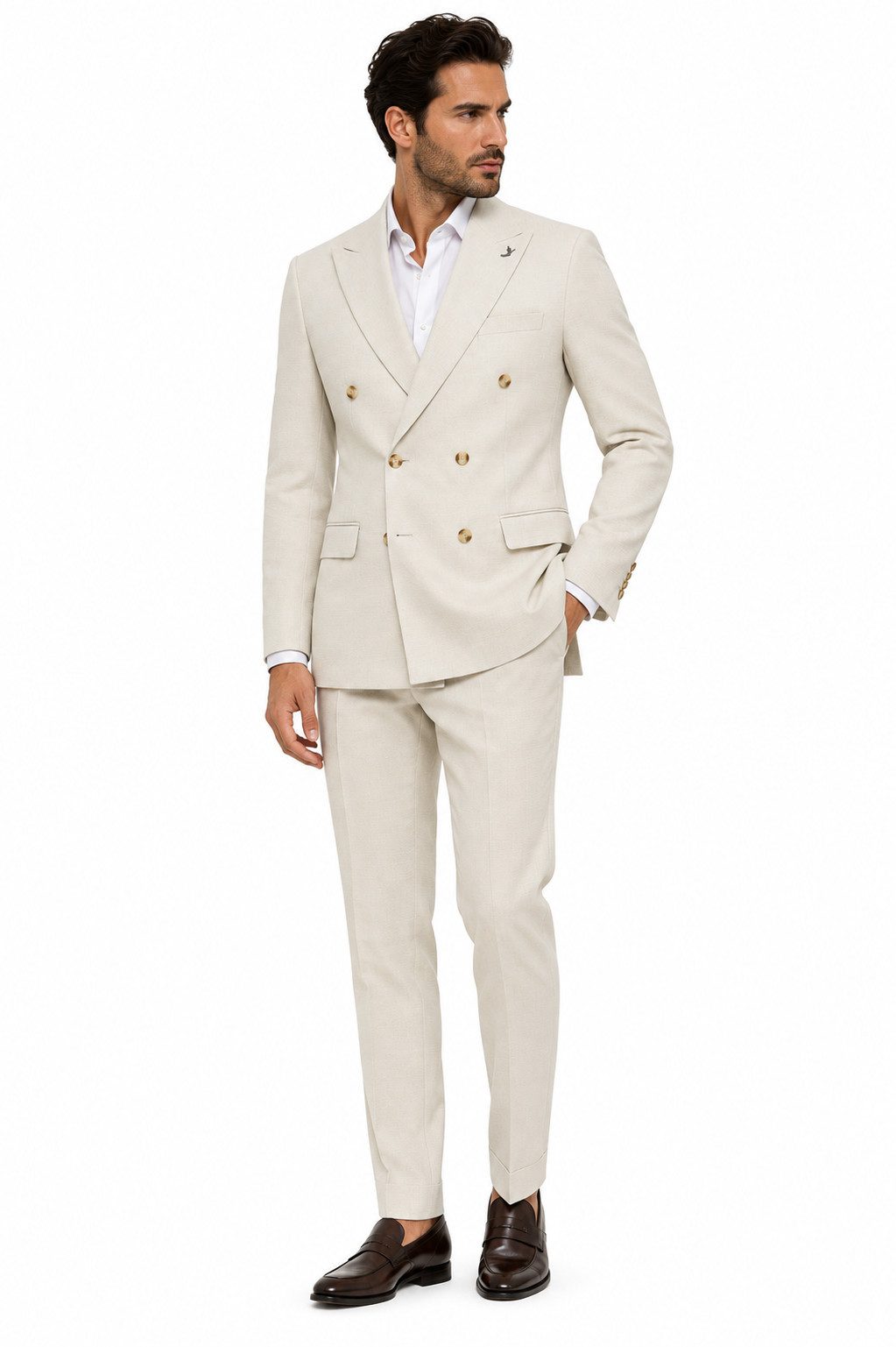 Guild Clothing Anzug Zweireiher Herren Business 2-tlg. Slim Fit (Anzughose & Sakko, 2-tlg., Anzug Set) für Hochzeiten, Einladungen, den Business, besondere Anlässe