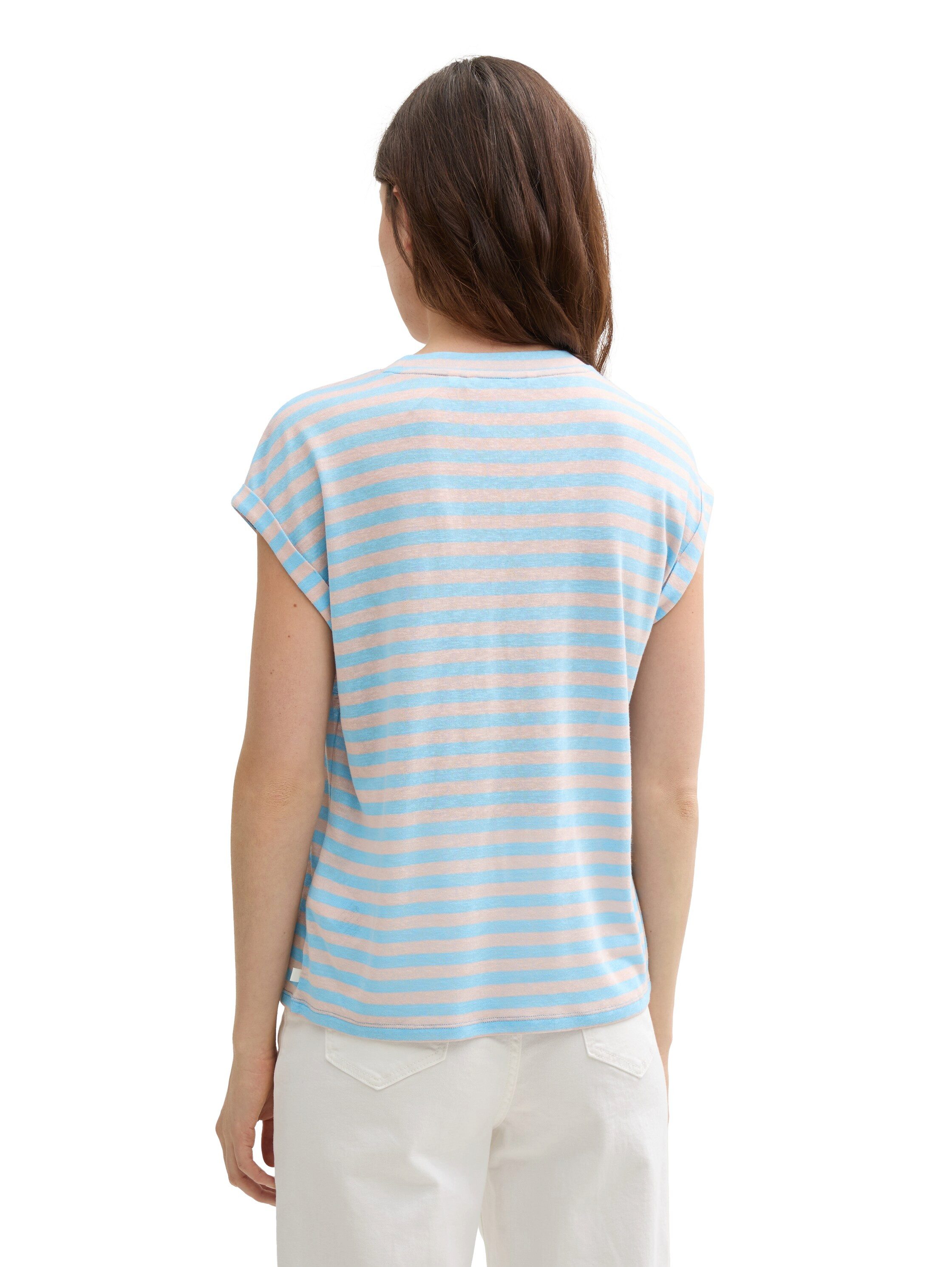 TOM TAILOR Denim T-Shirt mit Streifen Muster günstig online kaufen