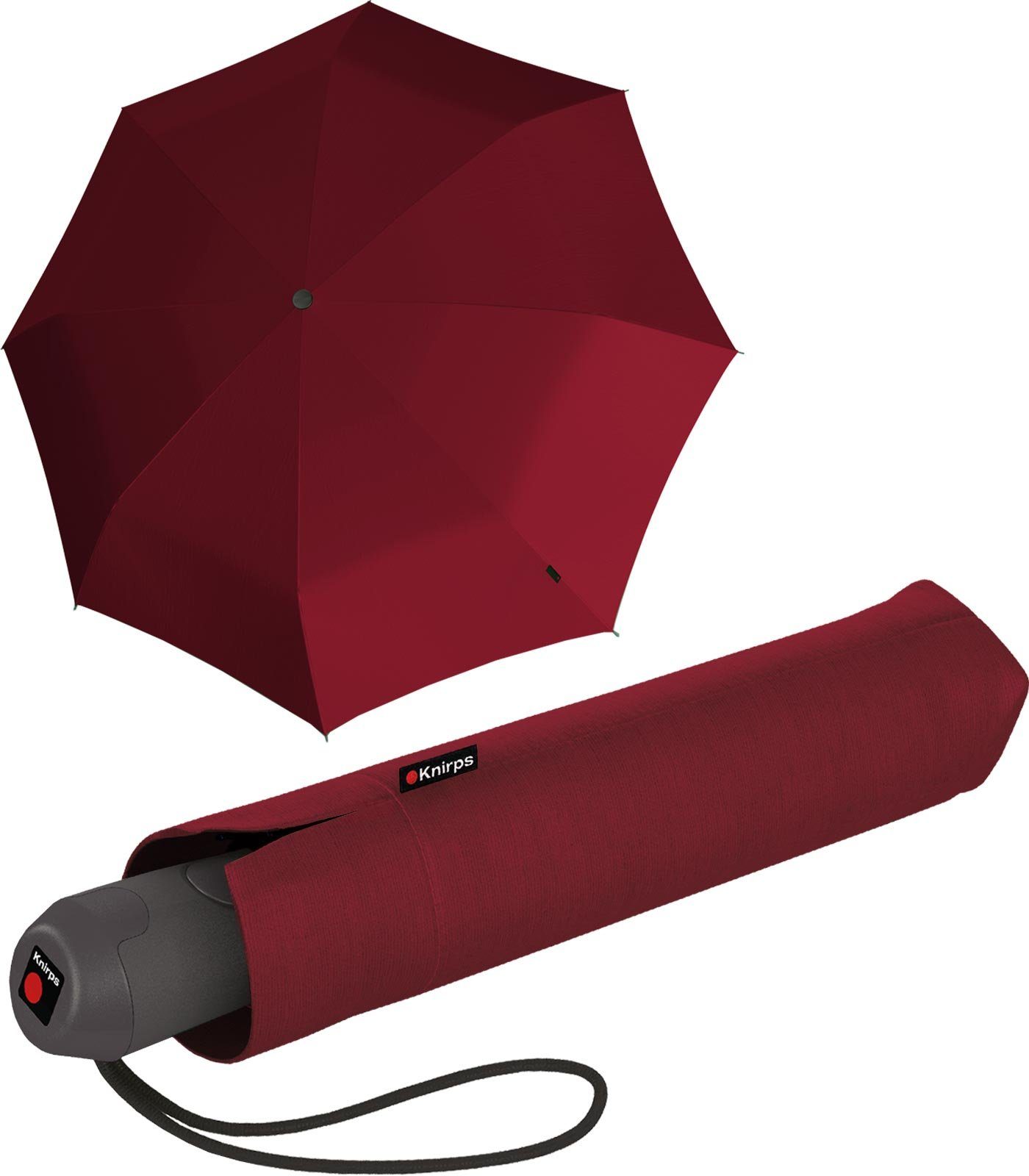Knirps® Taschenregenschirm E.200 Duomatic Schirm mit Auf-Zu-Automatik, stabil und elegant bordeaux