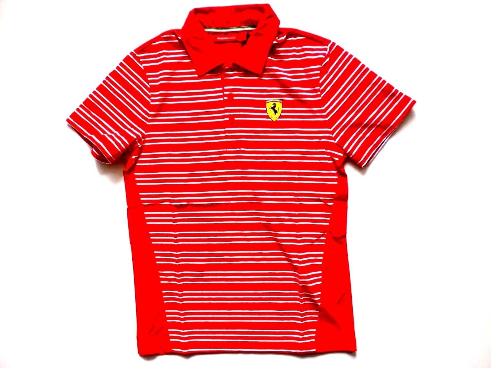 Ferrari Poloshirt Ferrari Rot Herren Poloshirts FERRARI Poloshirt  Kurzearmel Weiß Streifen Logo