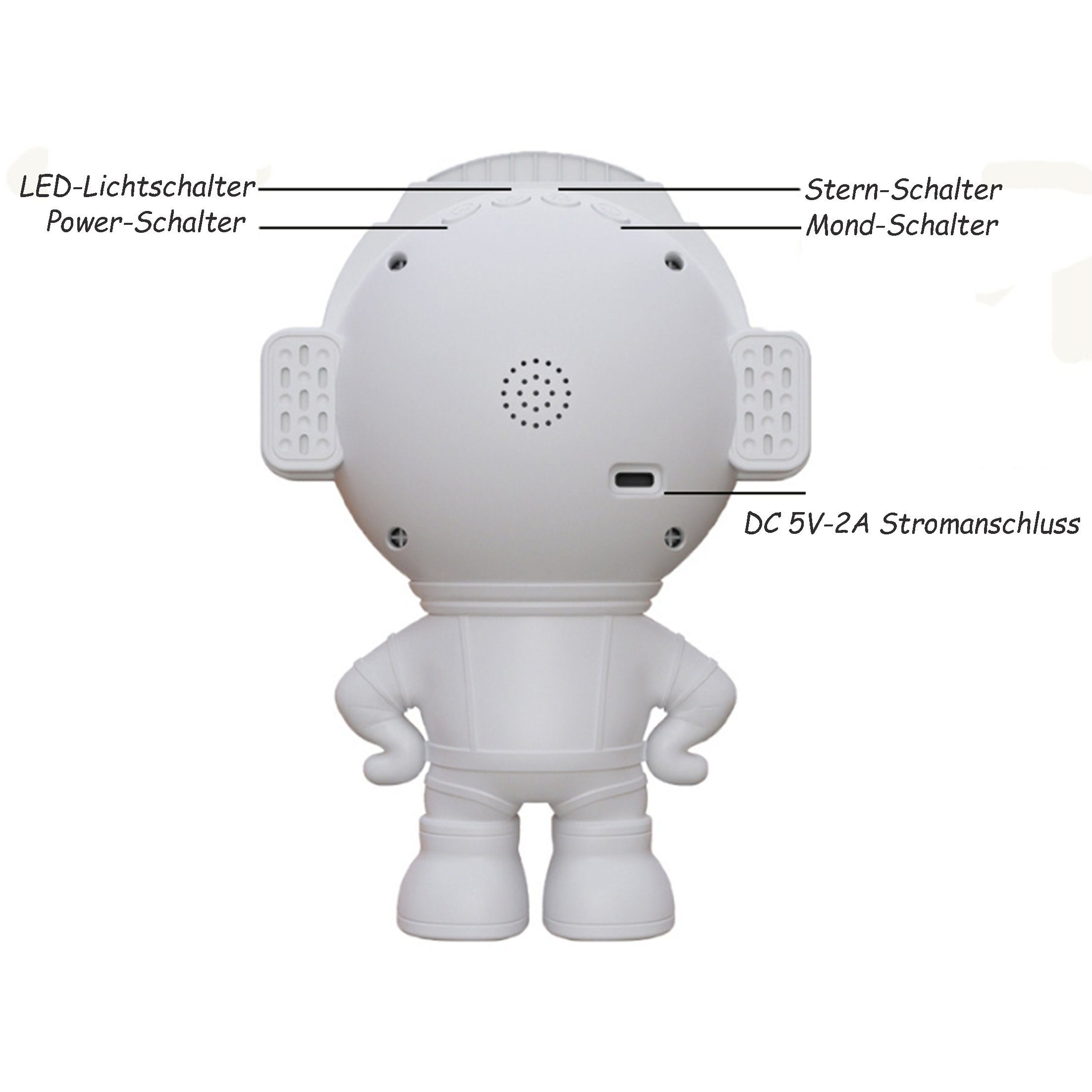LANOR Smart Starlight Projector,LED-Astronaut mit Fernbedienung und Timer LED-Beamer (Bluetooth-fähig,um den Sternenhimmel zu genießen und Musik zu hören)
