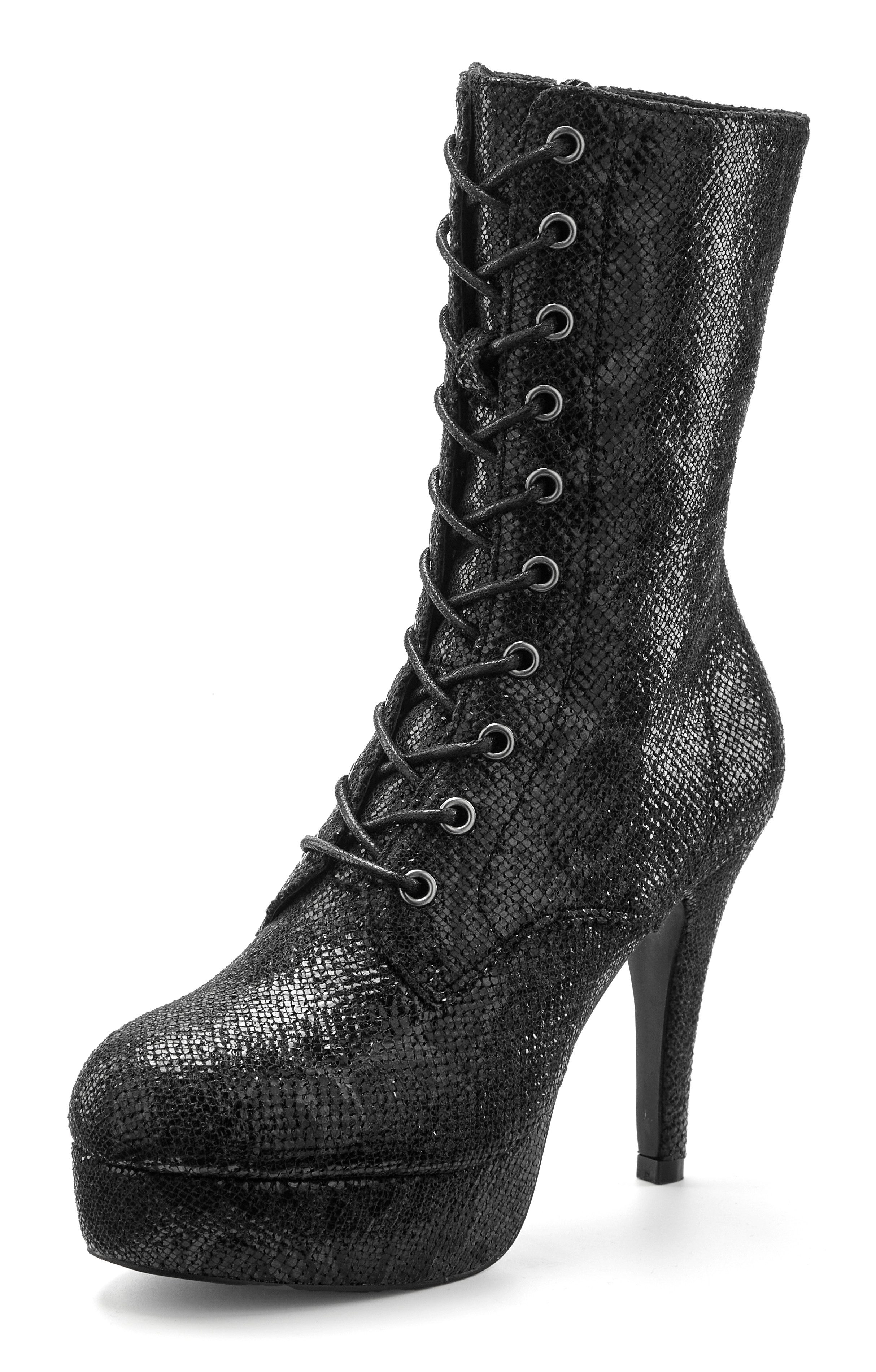 LASCANA Belle Affaire Stiefel, Schnürstiefelette, High-Heel-Boots mit Plateauabsatz