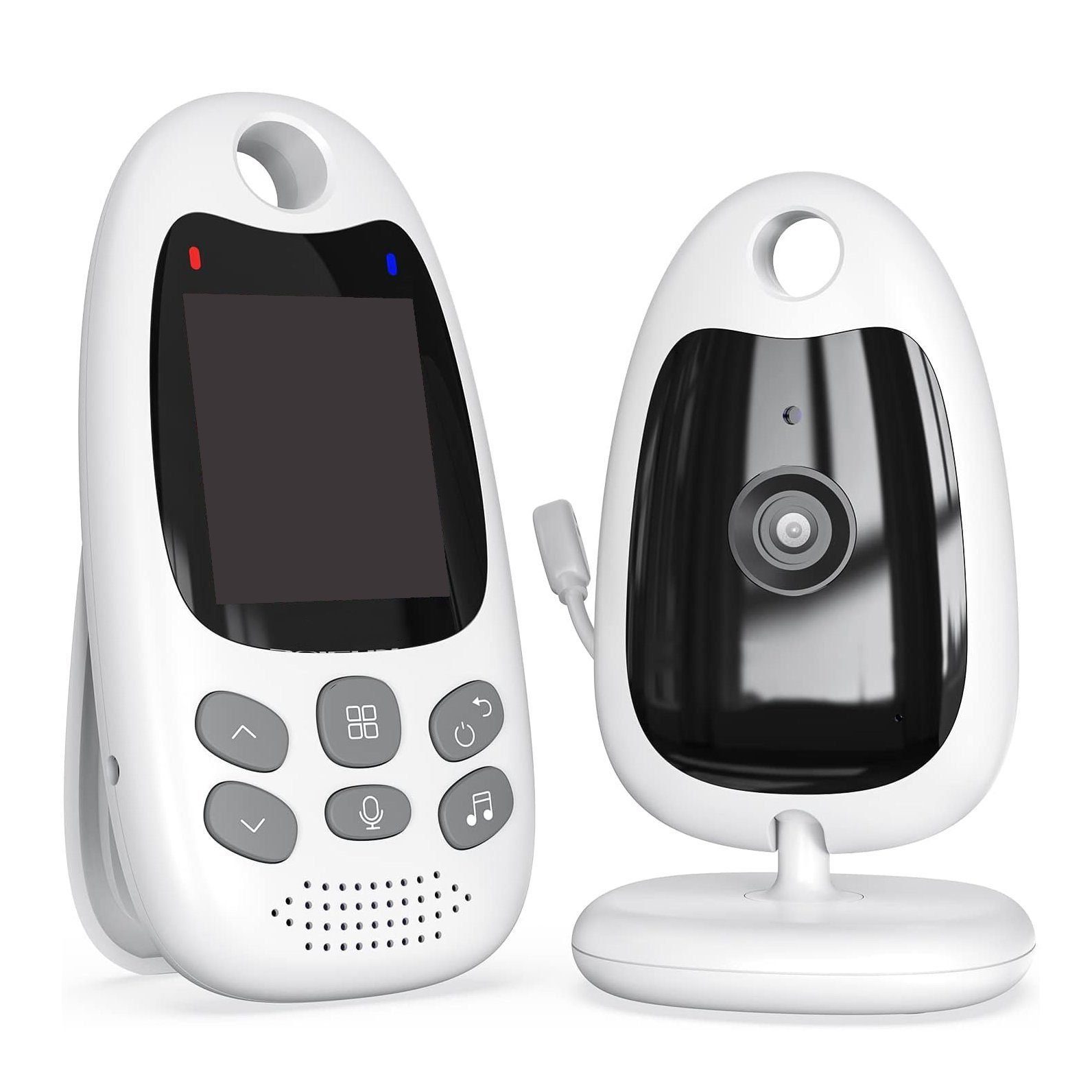BUMHUM Video-Babyphone Babyphone mit Kamera Tragbares Vox-Funktion Temperatursensor, Gegensprechanlage Schlaflieder Lange Akkulaufzeit, Nachtsicht-Video-Babyfon 2,4 Ghz, Intelligentes Standby Baby Monitor