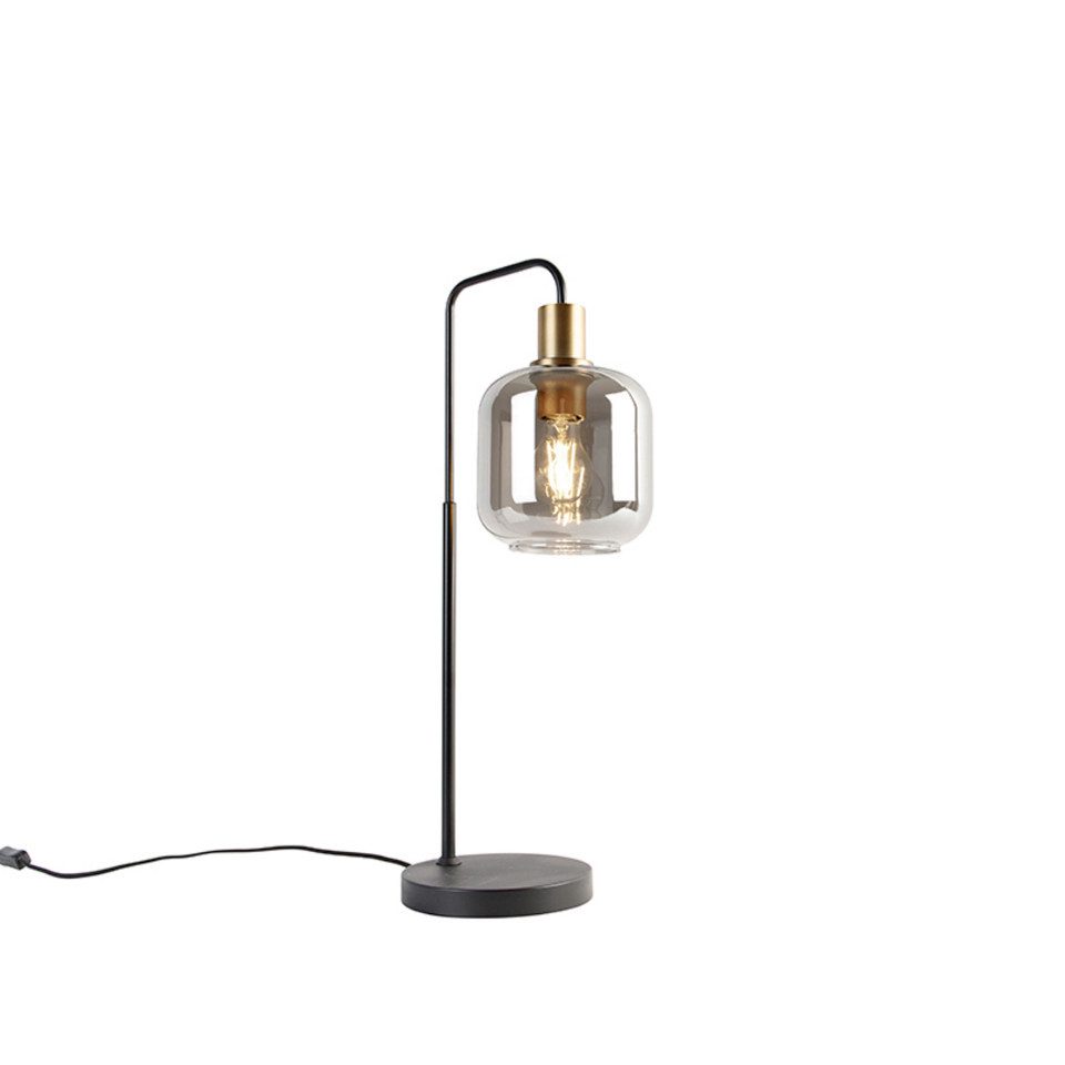 Qazqa Tischleuchte Zuzanna, ohne Leuchtmittel, Warmweiß, QAZQA Tisch­leuchte, e27, Gold, Glas, Design