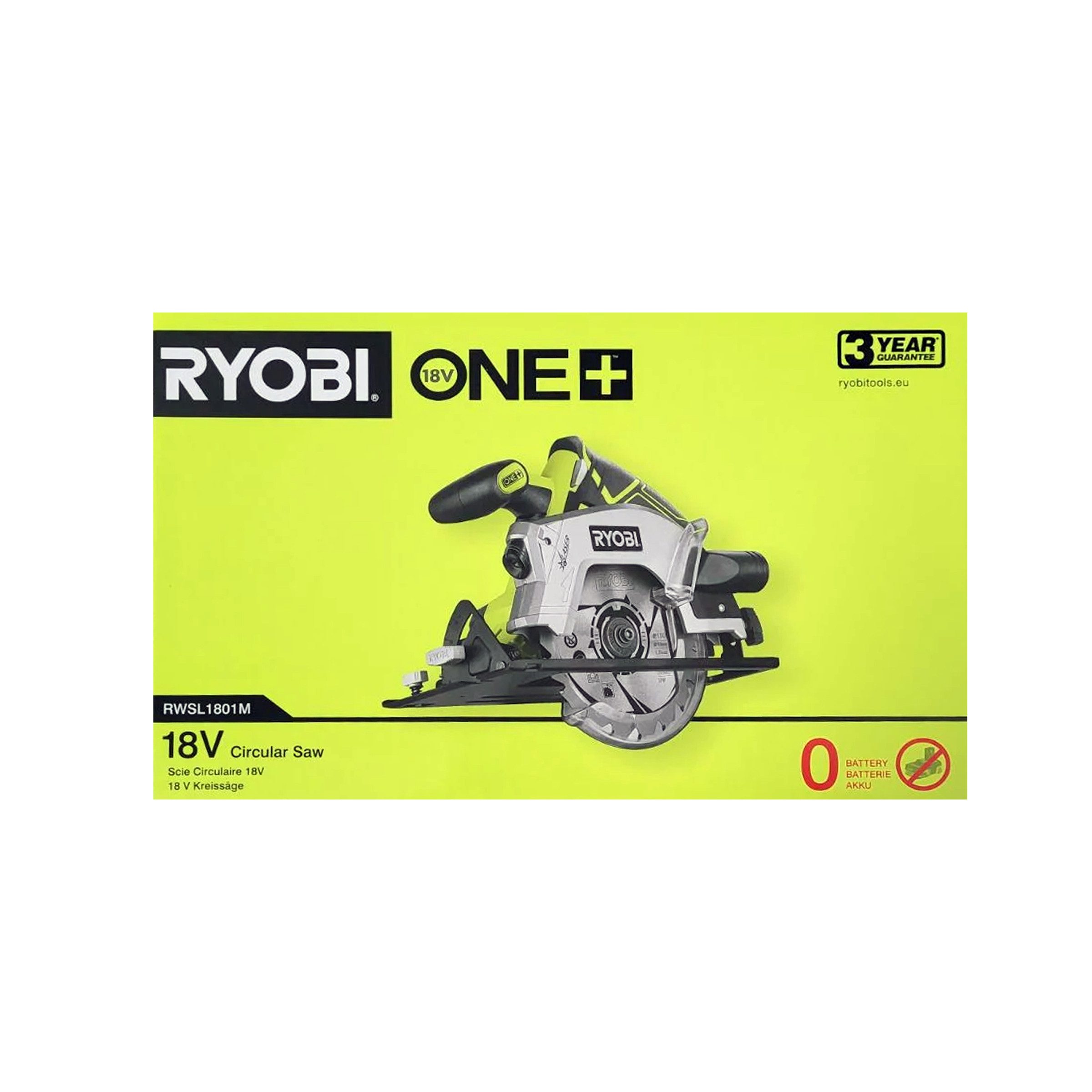 RYOBI Akku-Handkreissäge Ryobi RWSL1801M 18 V ONE+ Akku-Kreissäge, Laser, 150 mm (ohne Akku), 1-St.