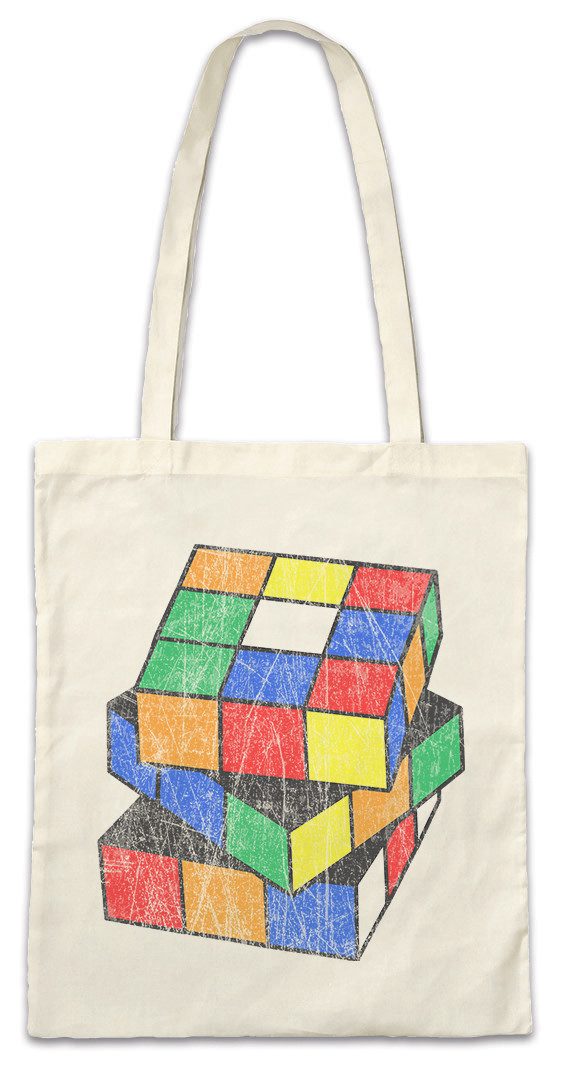 Beuteltasche Retro Cube Stofftasche Zauberwürfel 80s Magic Speed Cubing Cuber