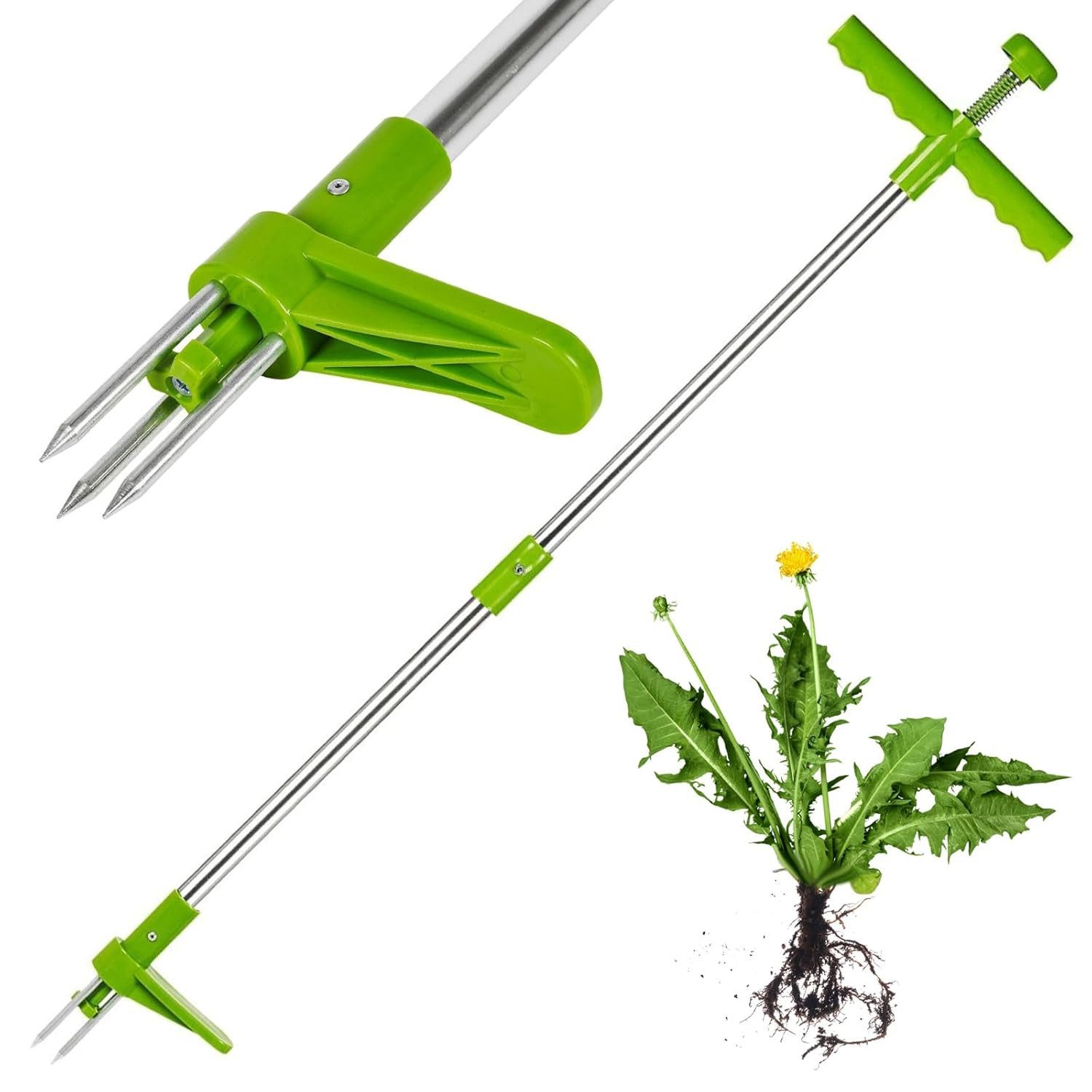 habeig Unkrautstecher Gartenwerkzeug Langer Griff Ergonomisch Unkrautentfernung 100 cm, 100 cm Gesamtlänge, Länge 100 cm