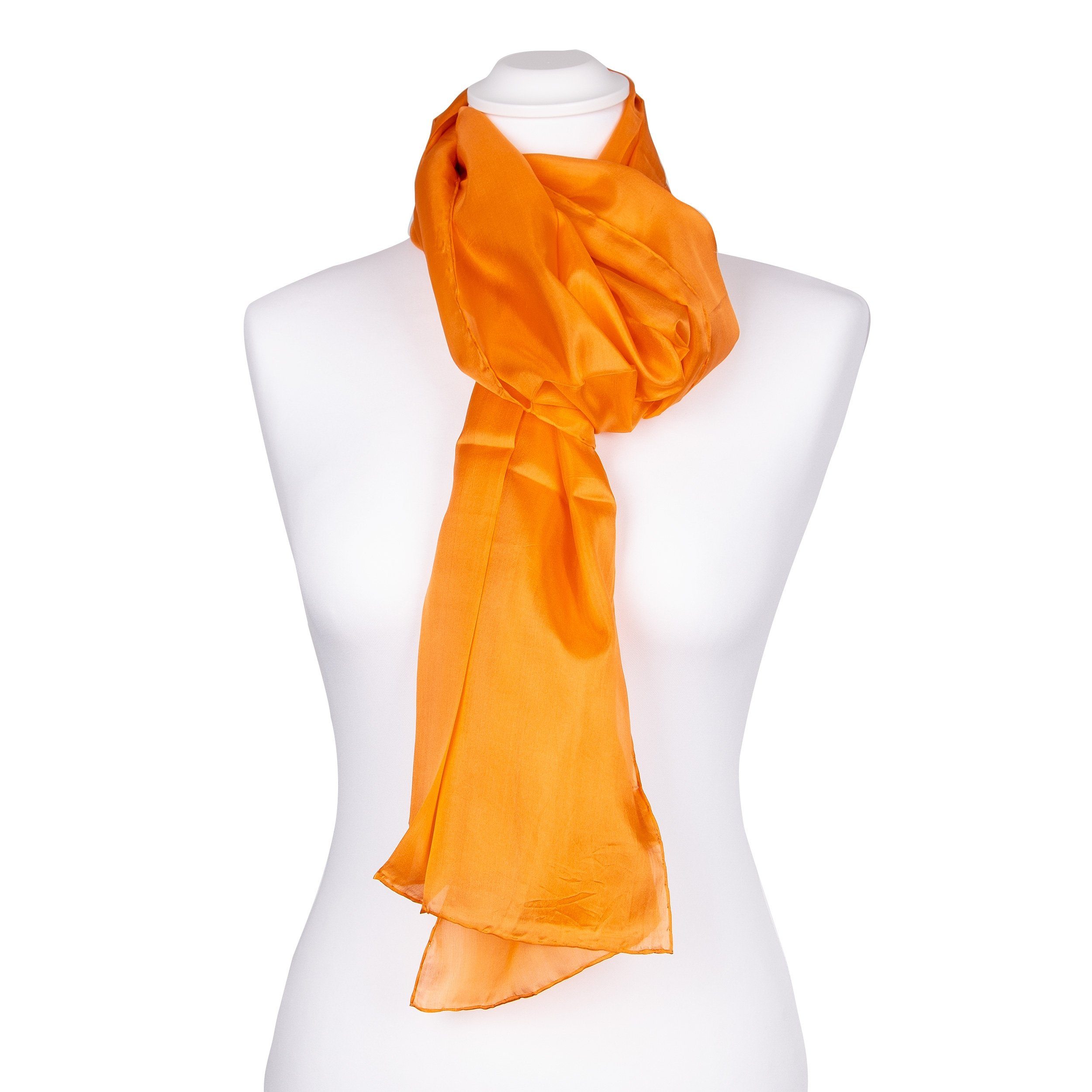 Seidenschal Seidenschal Halstuch Schal kurz Orange