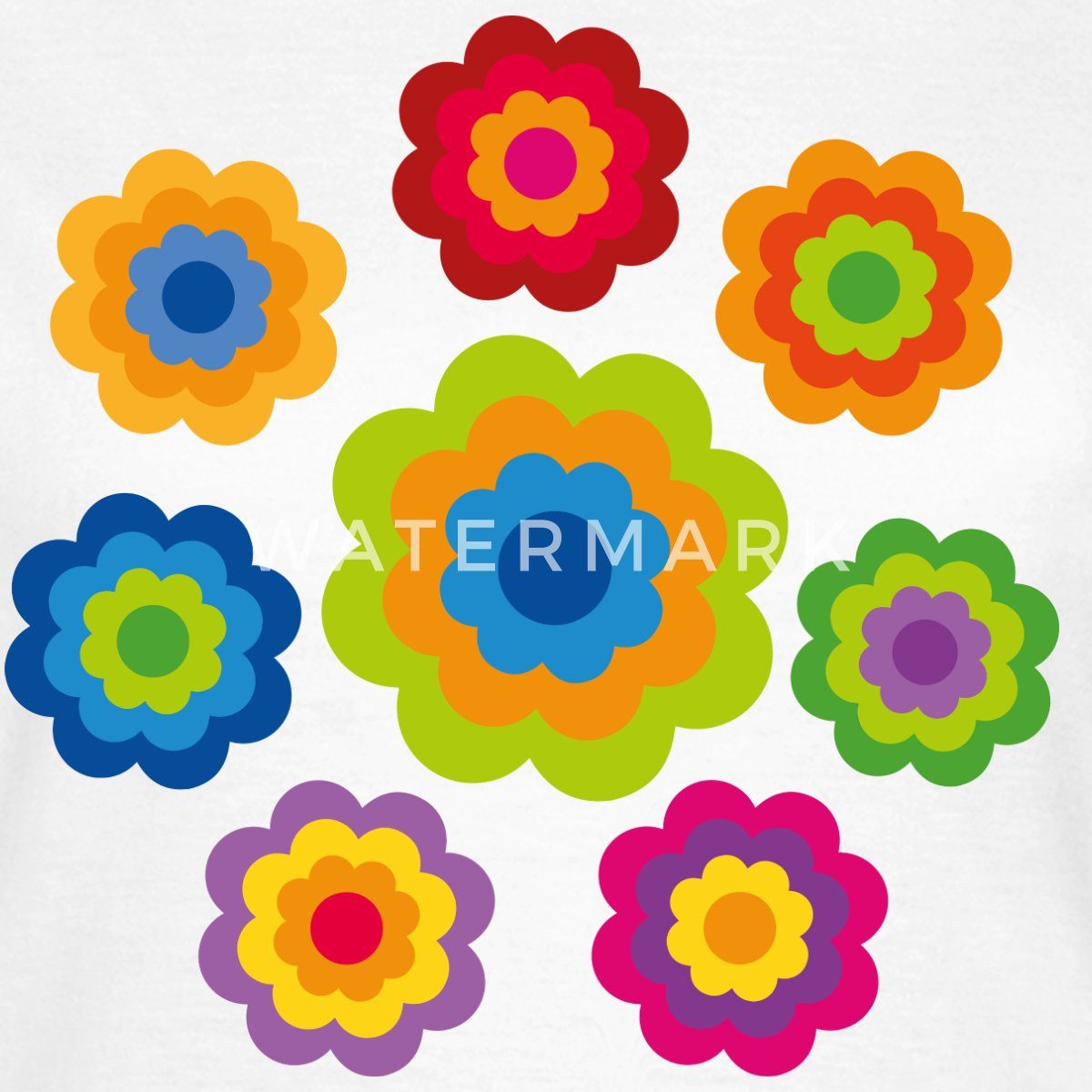 Spreadshirt T-Shirt 70er Jahre Hippie Flower günstig online kaufen