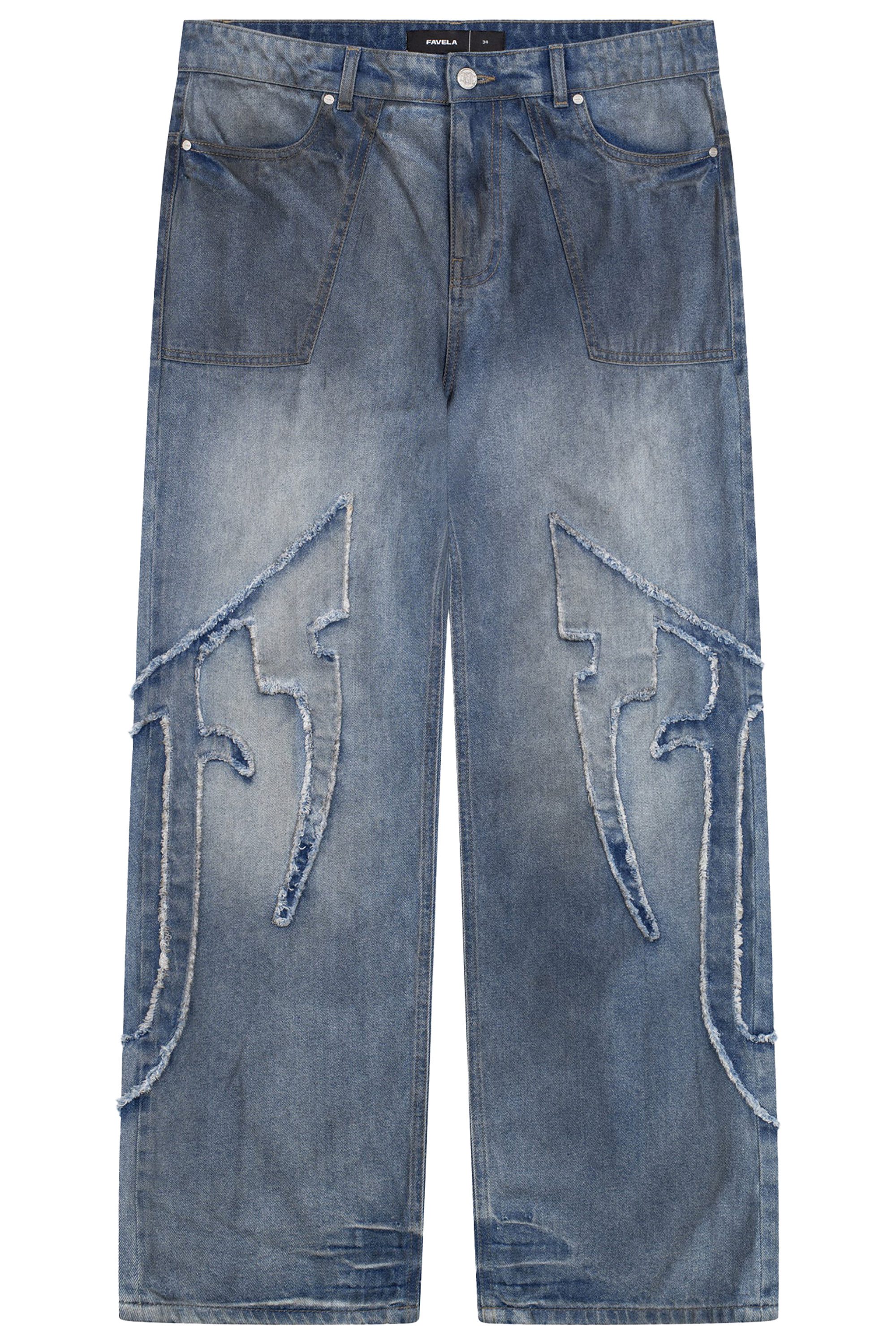Favela Relax-fit-Jeans Distressed F