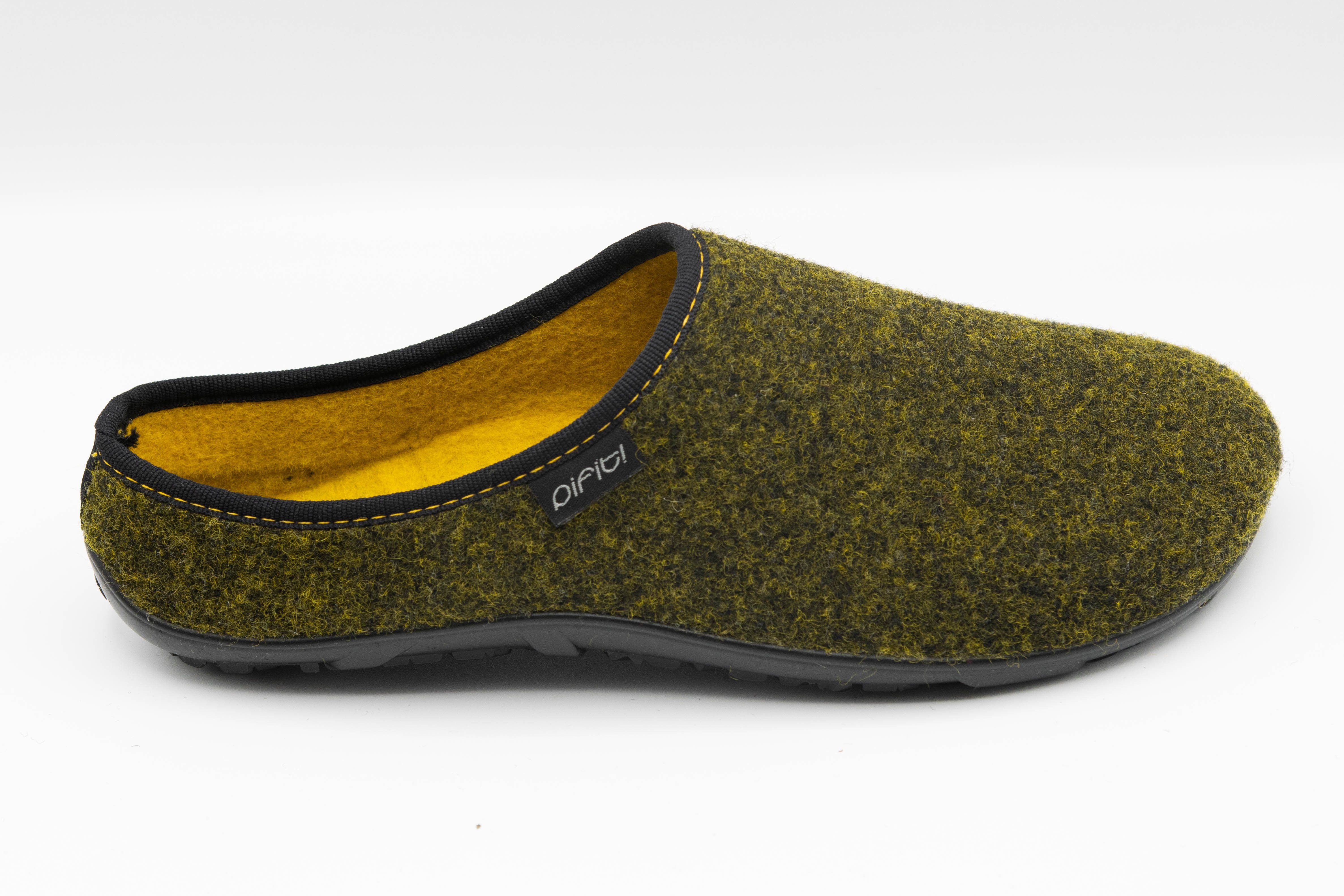 pifit! Pantoffel mit Barfußgefühl, homey, 32100-7, gelb-grün Barfußschuh