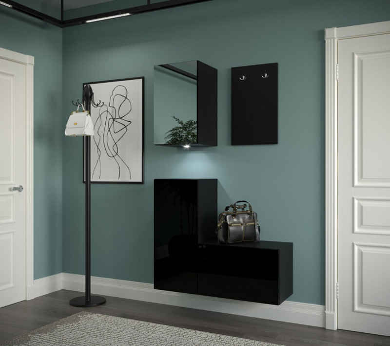 ROYAL24_MARKT Garderobenschrank - Verwandeln Sie Ihr Zuhause mit unserer exquisiten Möbelkollektion. (Komplett Set, 4-St., GF74) Elegante Möbel für Stil und Komfort.