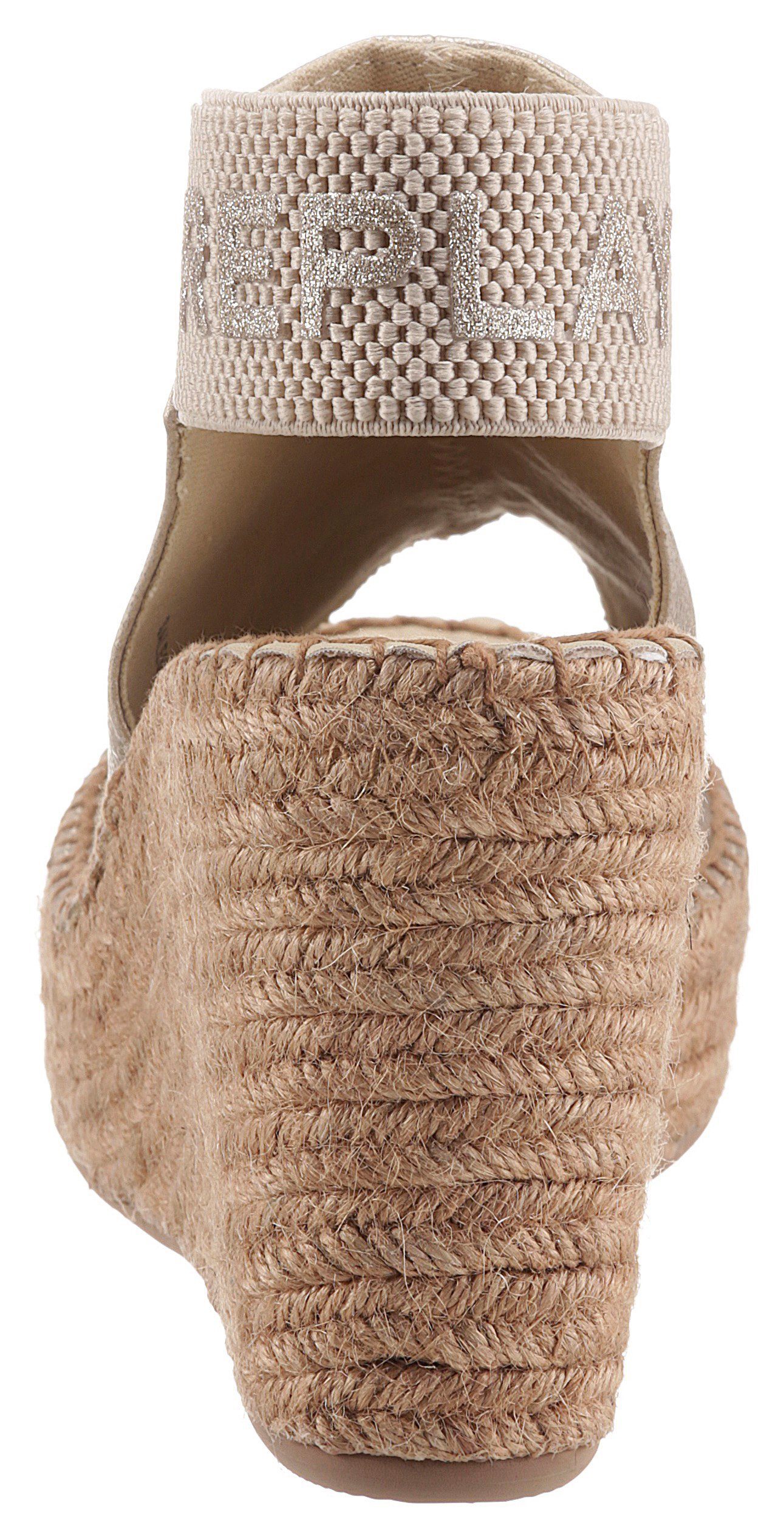 Replay Tyne Sandalette, Sommerschuh, Sandale, Keilabsatz, mit Glitzerlogo an der Ferse