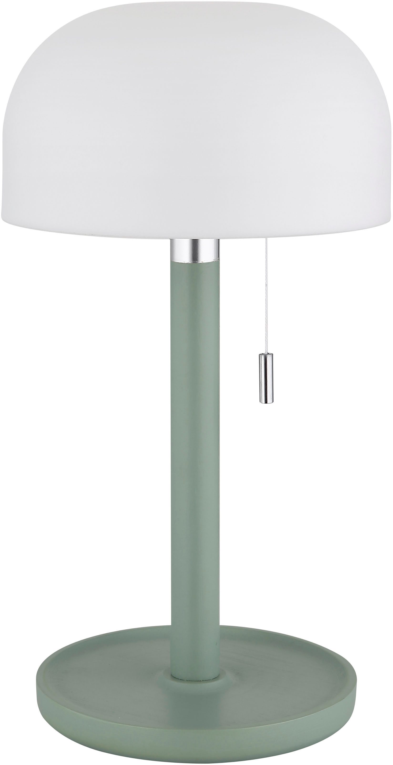 GLOBO LIGHTING LED Tischleuchte NORMAN, mehrere Helligkeitsstufen, LED fest integriert, warmweiß - kaltweiß, Akkutischleuchte auch für draußen, Zugschalter Kordel, Akkulampe