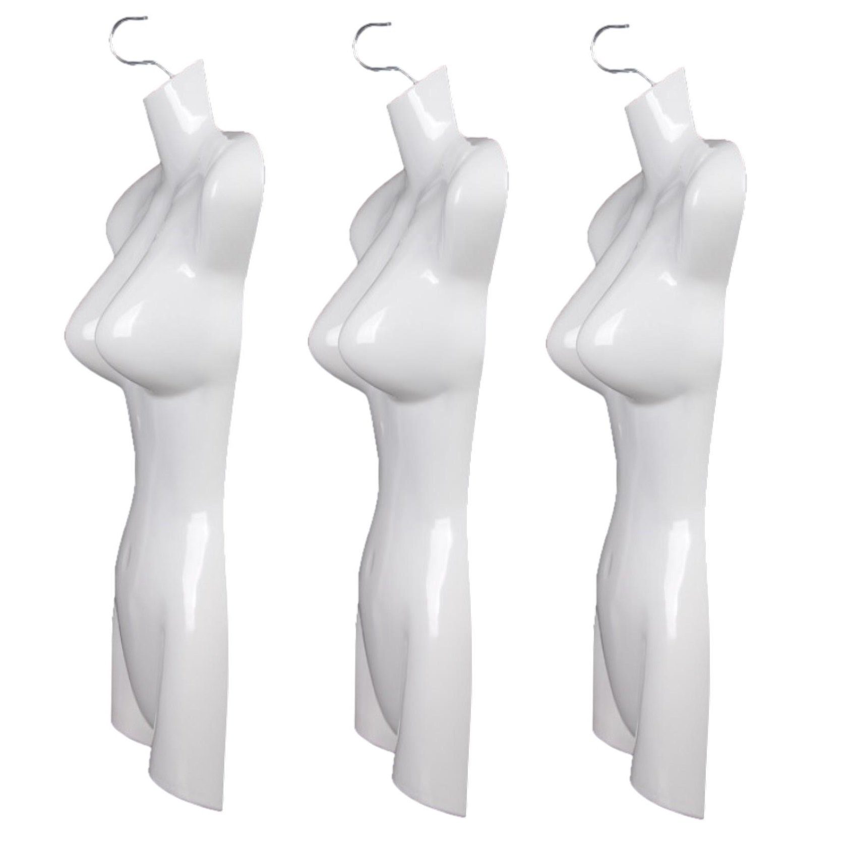 BAYLI Schneiderbüste 3er Set Torso Weiblich - 66 cm Damentorso aus Kunststoff - Oberkörper