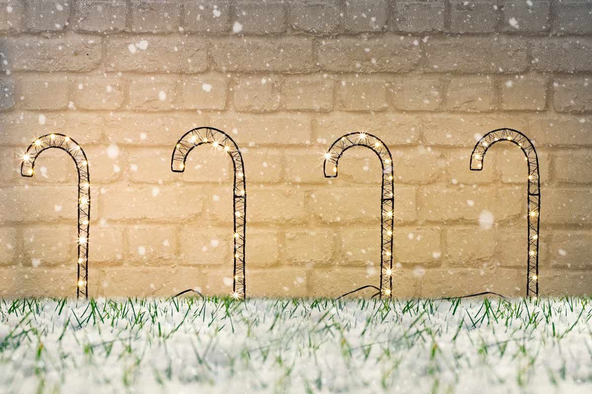 Haushalt International Gartenstecker (1-St., 4-teilig) Zuckerstangen schwarz 35cm Trafo IP44