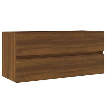 vidaXL Badezimmer-Set Waschbeckenschrank Braun Eiche 100x38,5x45 cm Holzwerkstoff, (1-St)