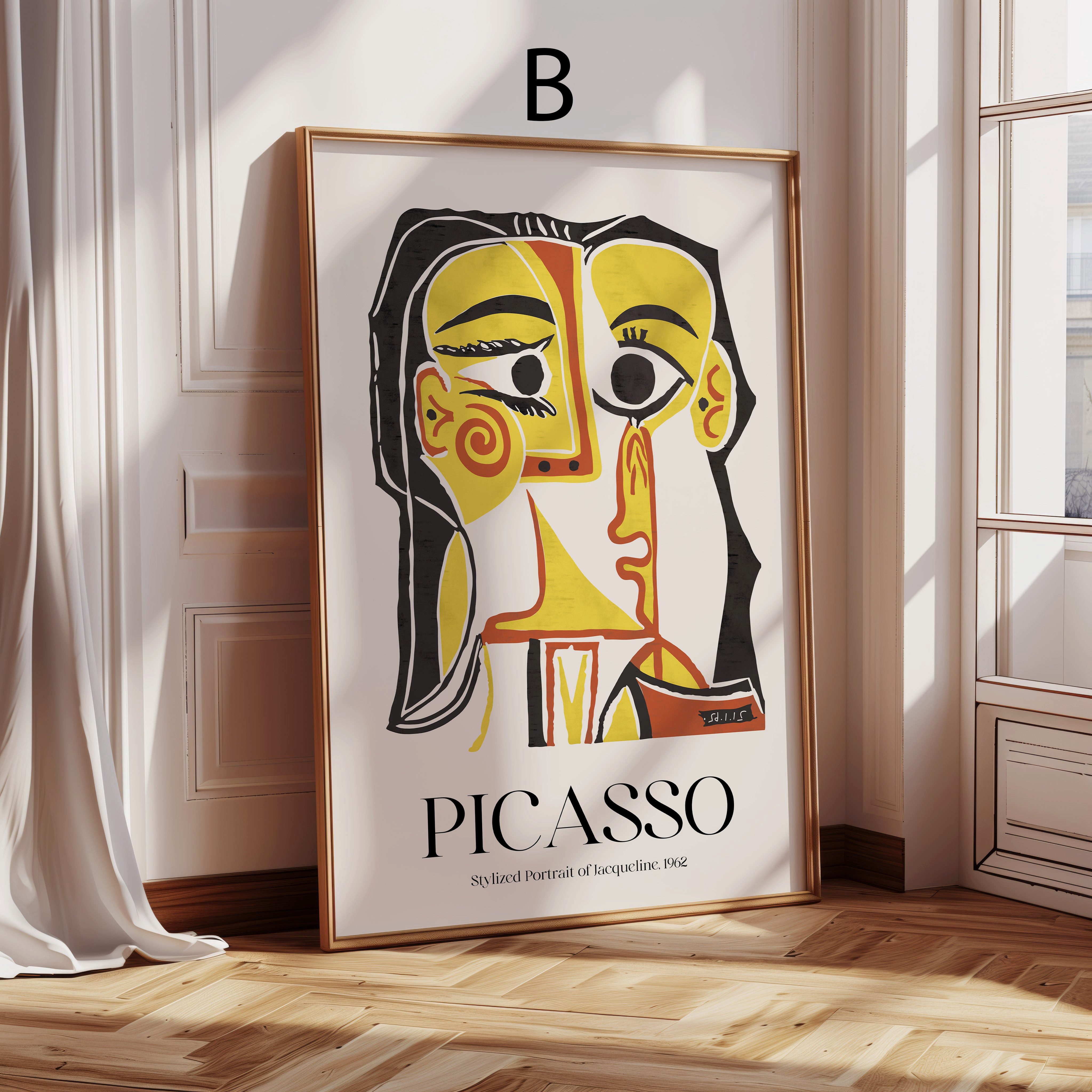 JUSTGOODMOOD Poster Pablo Picasso Geschenkidee Abstrakte Porträts Kubistische Gesichter Fa, C (1 St) – Bild 4 von 5