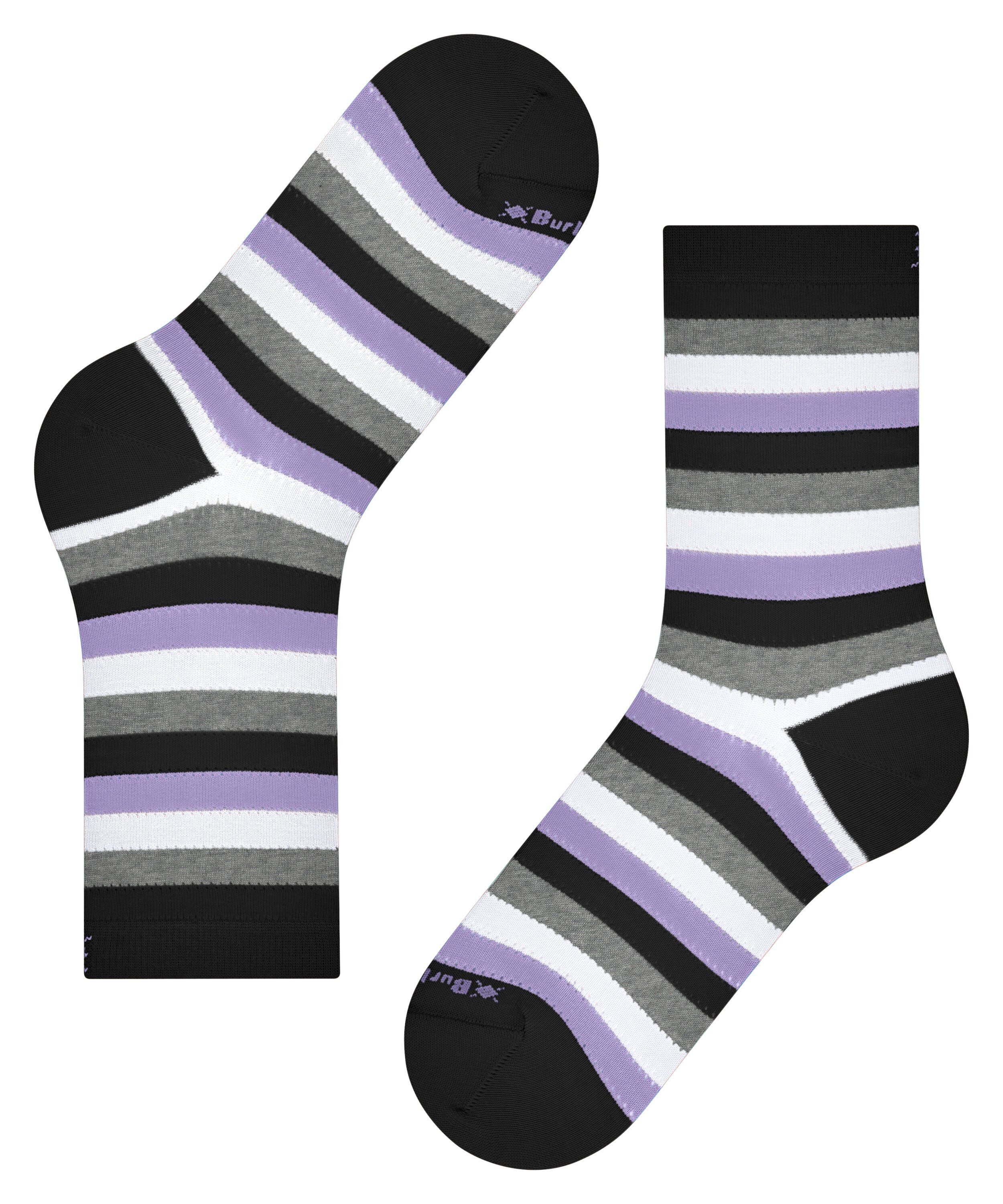 Burlington (3000) black Preppy Socken (1-Paar) Stripe