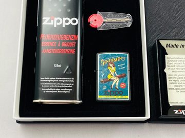 Zippo Feuerzeug Cigar Girl Vintage Zigarren Lady Geschenkset Sturmfeuerzeug (4 teilig), Zippo, 6 Feuersteine, Benzin und Geschenkbox