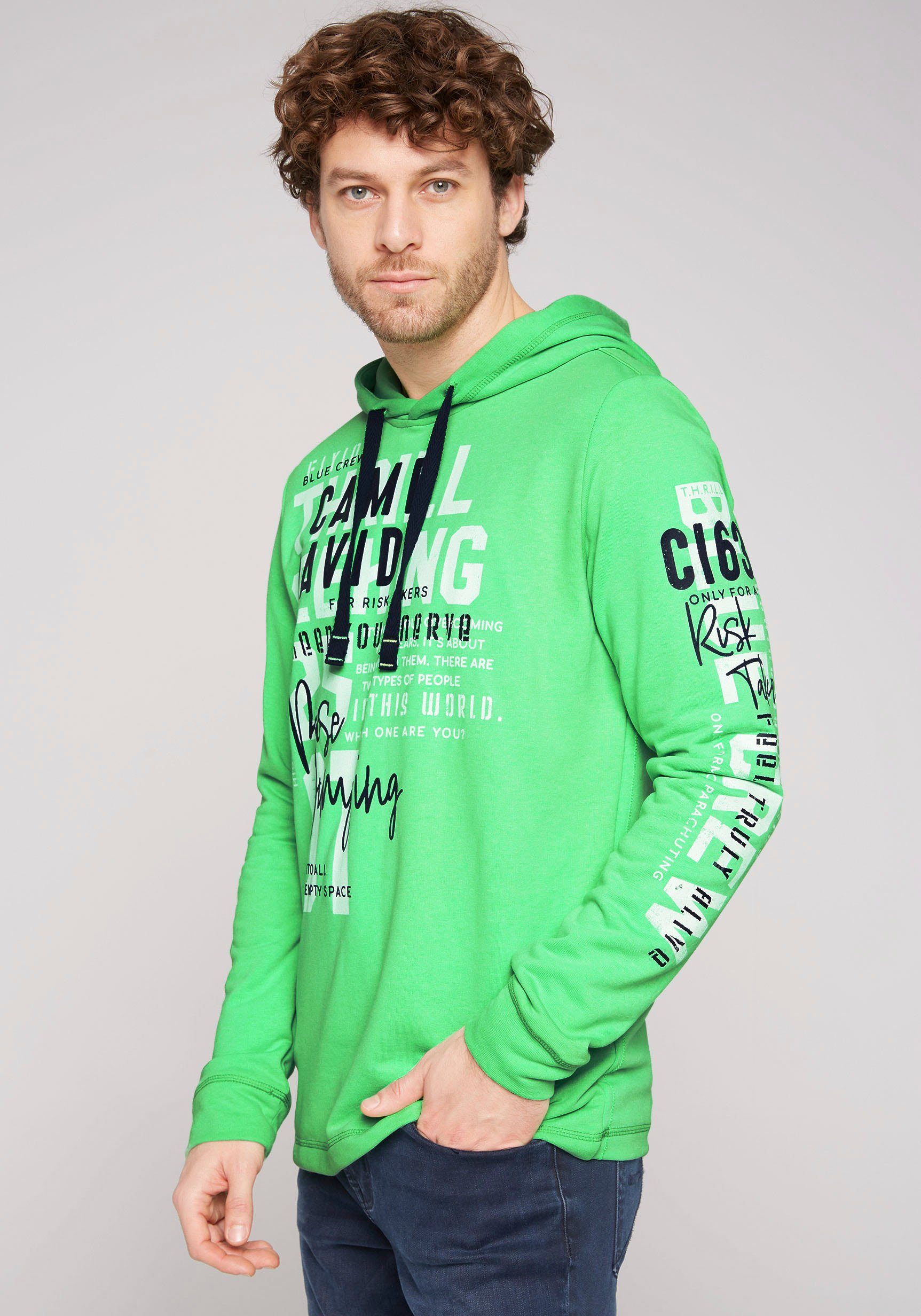 CAMP DAVID Kapuzensweatshirt mit Label Patch an der Kapuze electric green