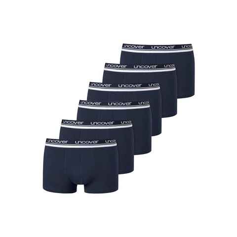 uncover by SCHIESSER Retro Boxer 6er Pack Basic (Spar-Set, 6-St) Retro Short / Pant - Baumwolle - Ohne Eingriff -