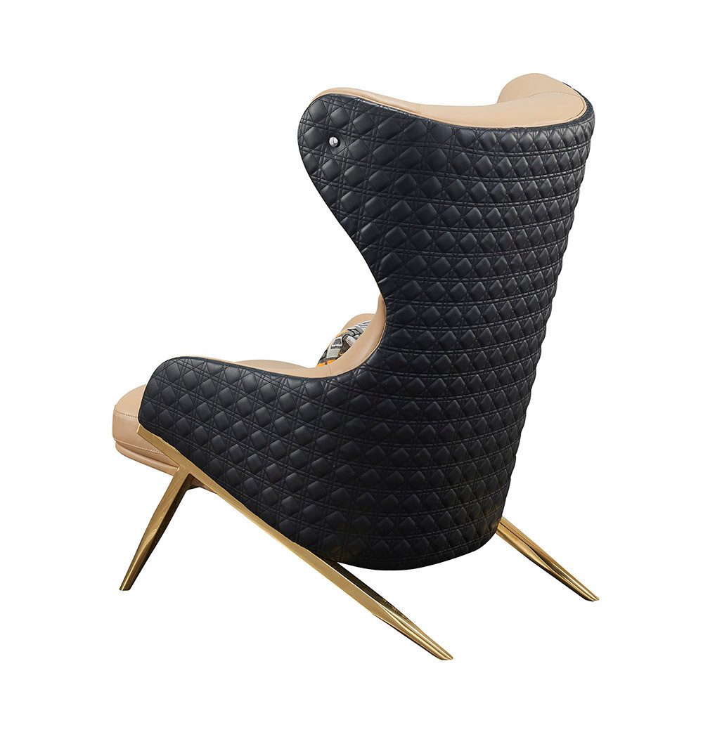 Xlmoebel Loungesessel Luxus Relaxsessel aus Leder in Beige mit elegantem Design (Sessel), Hergestellt in Europa